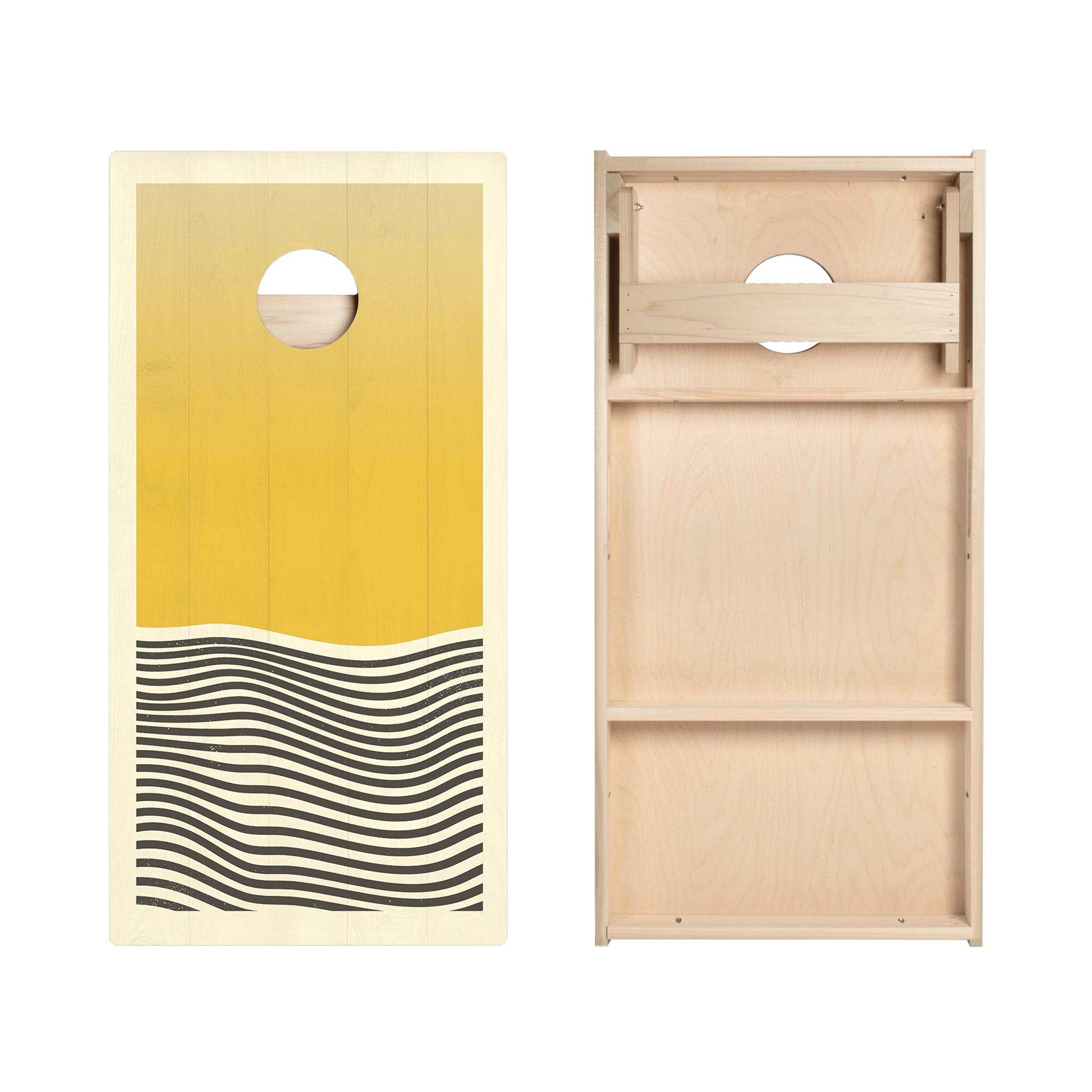 Yellow Waves Star Cornhole Boards