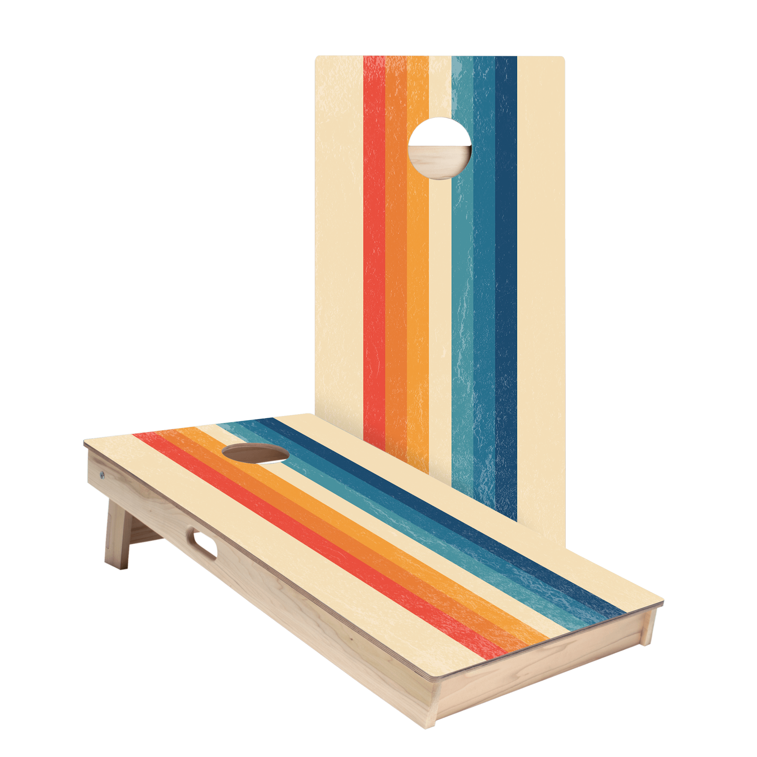 Ombre Multi-Stripe Star Cornhole Boards