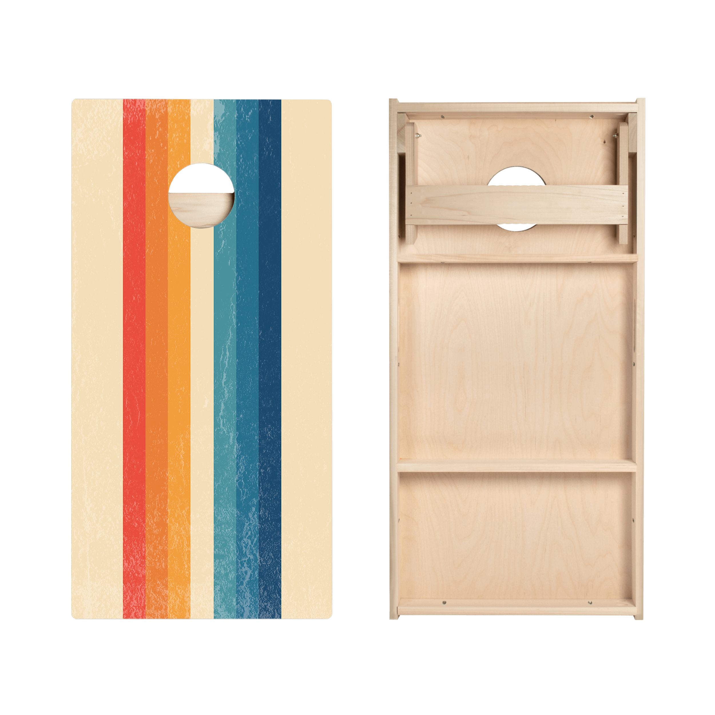 Ombre Multi-Stripe Star Cornhole Boards