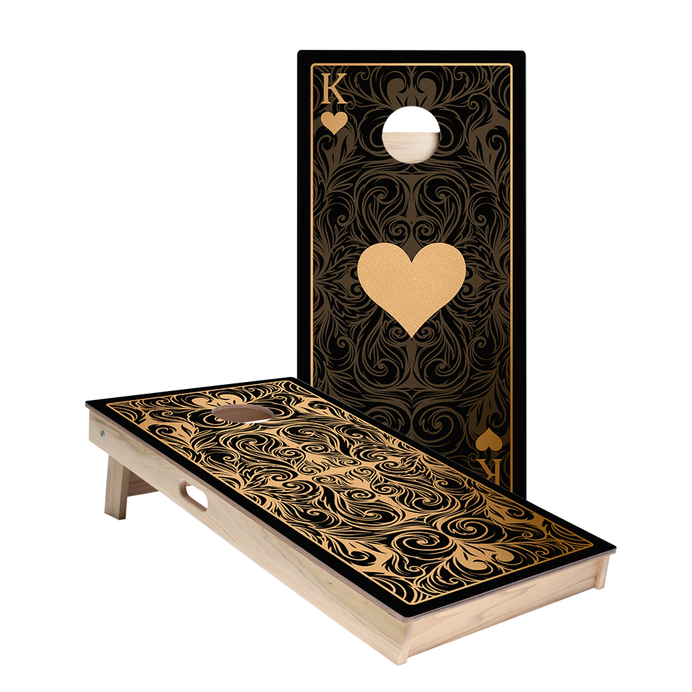 King Of Hearts Star Cornhole Boards