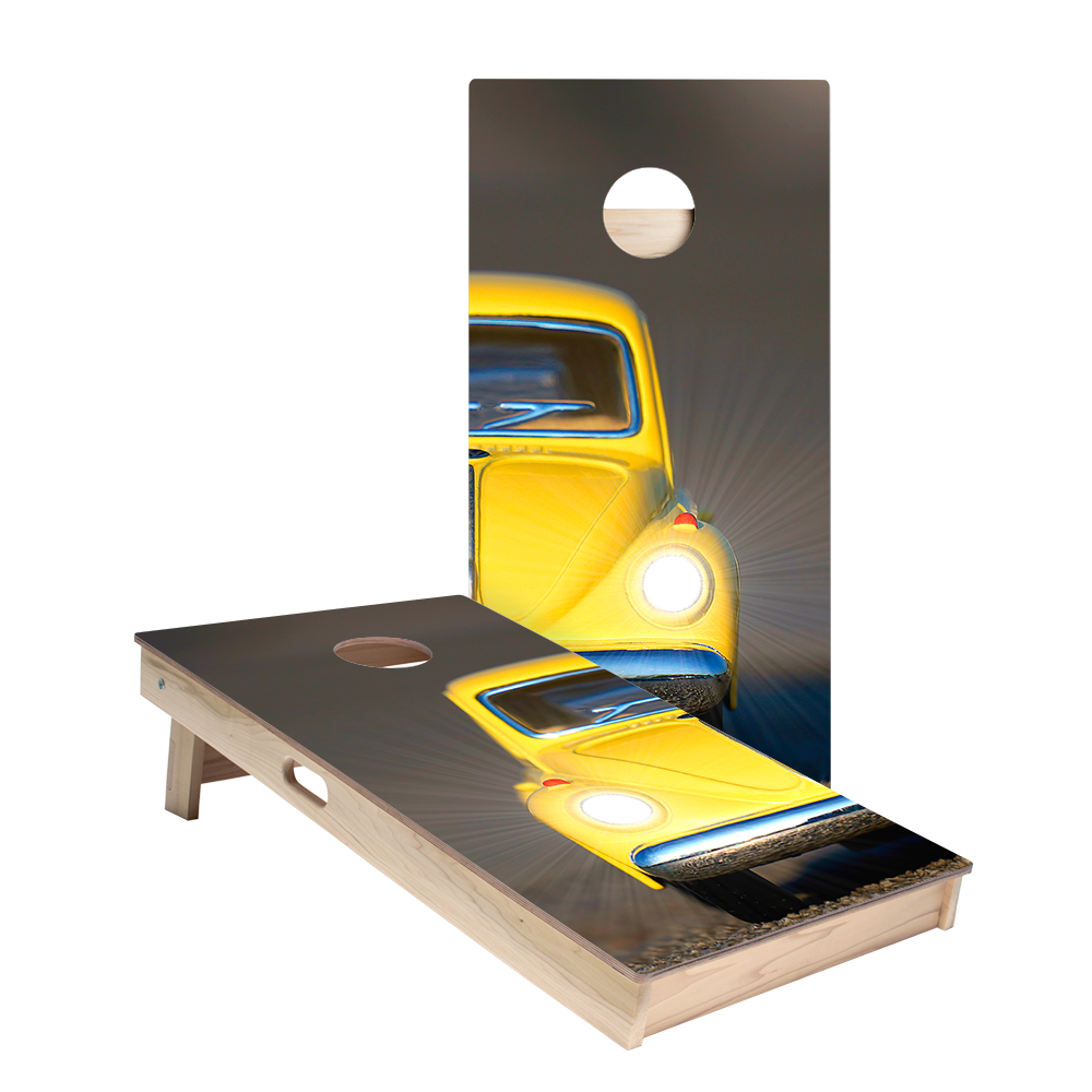 Mini Yellow Car Star Cornhole Boards