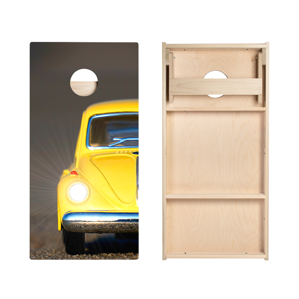 Mini Yellow Car Star Cornhole Boards