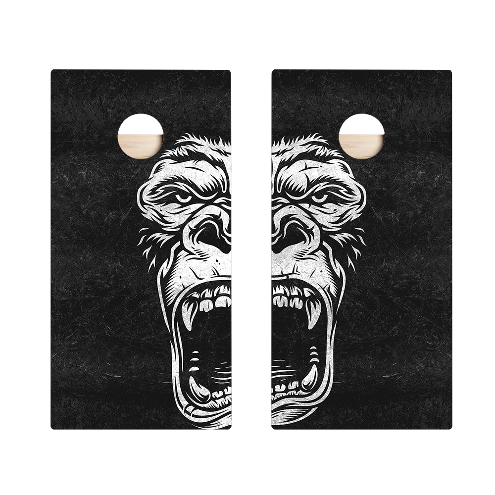Black And White Gorilla Star Cornhole Boards