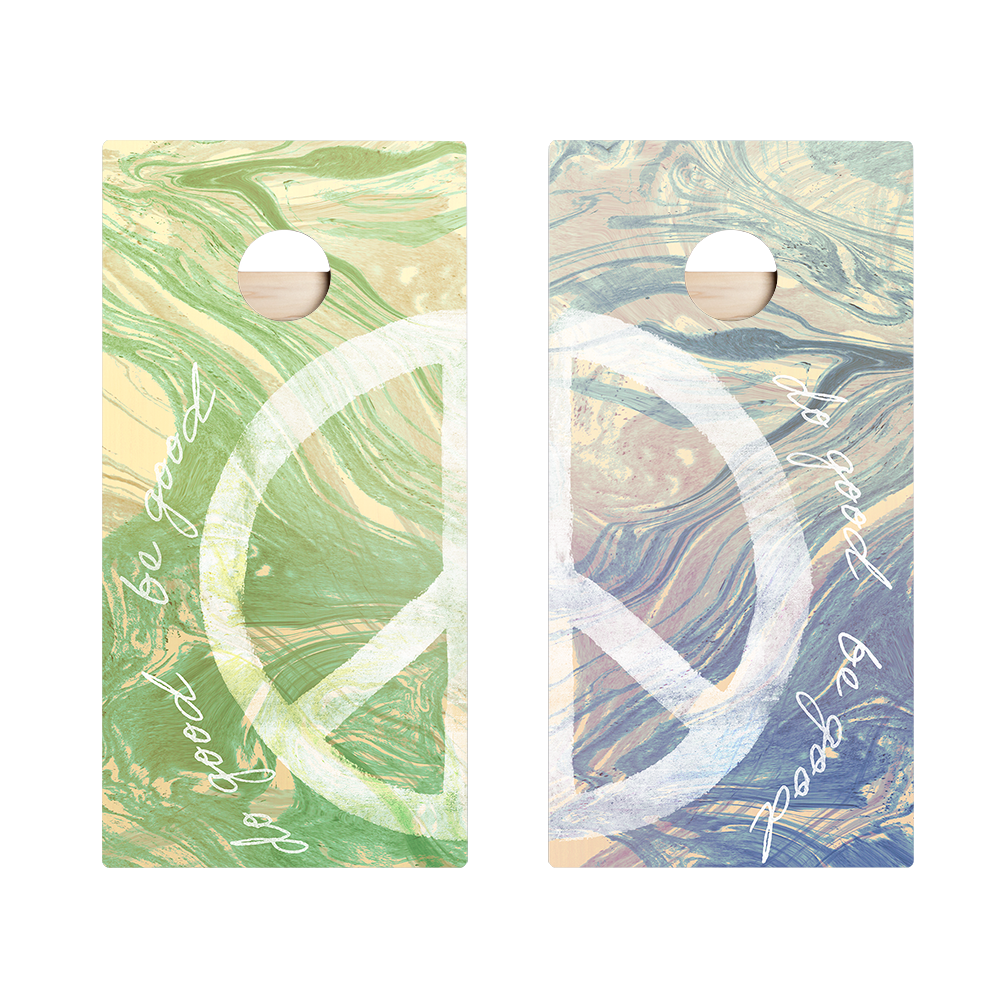 Be Good, Do Good Peace Star Cornhole Boards