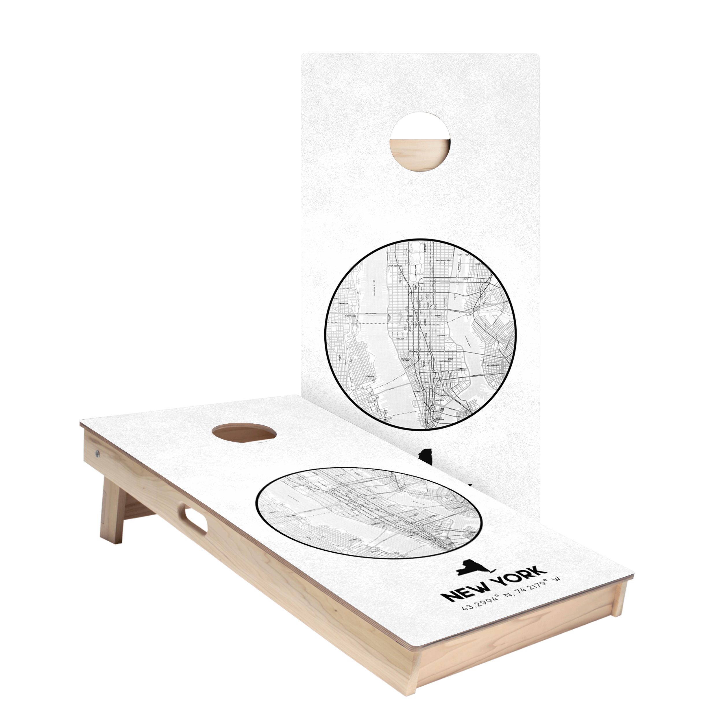 New York State Map Star Cornhole Boards
