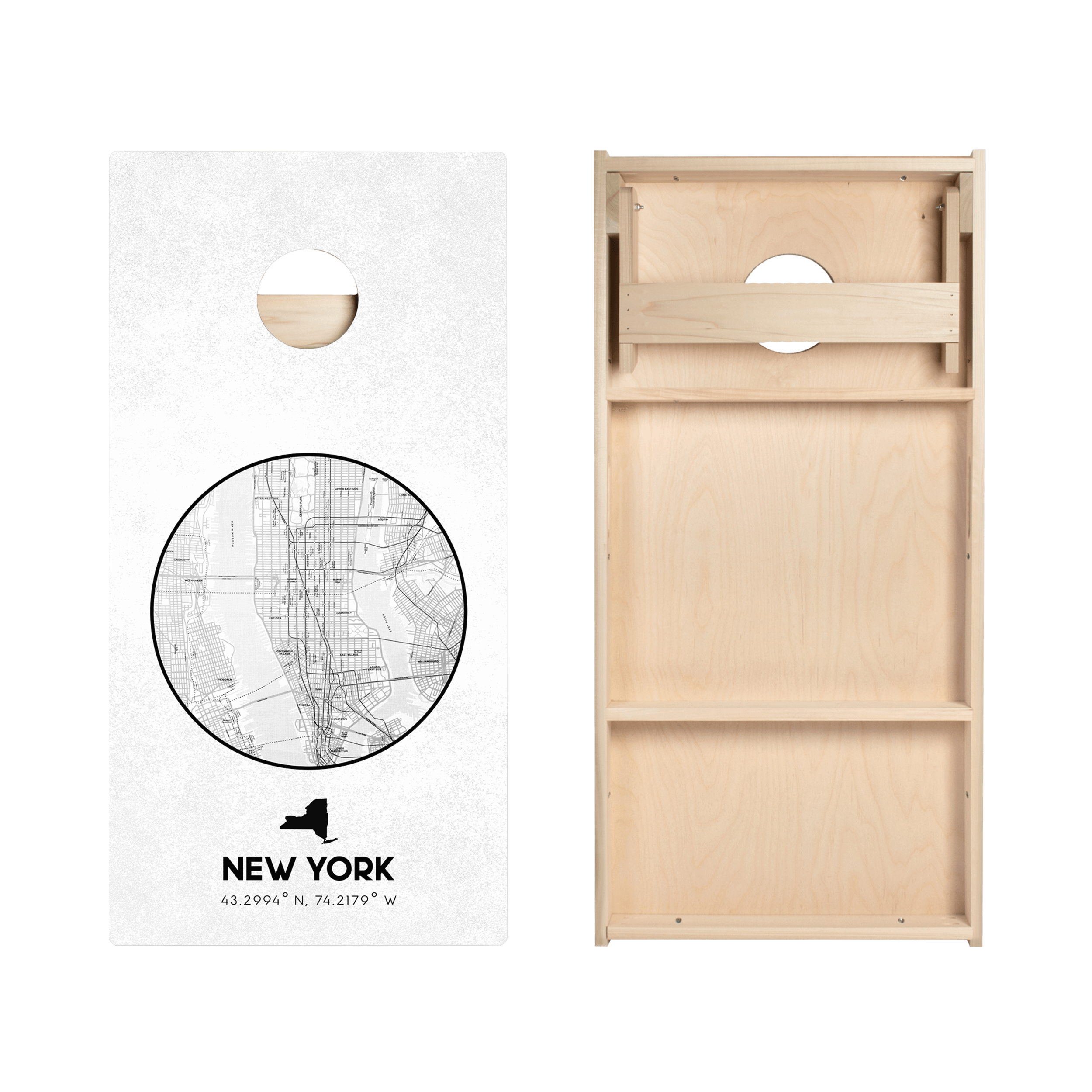 New York State Map Star Cornhole Boards