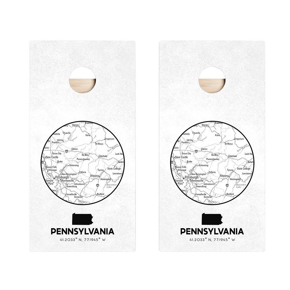 Pennsylvania State Map Star Cornhole Boards