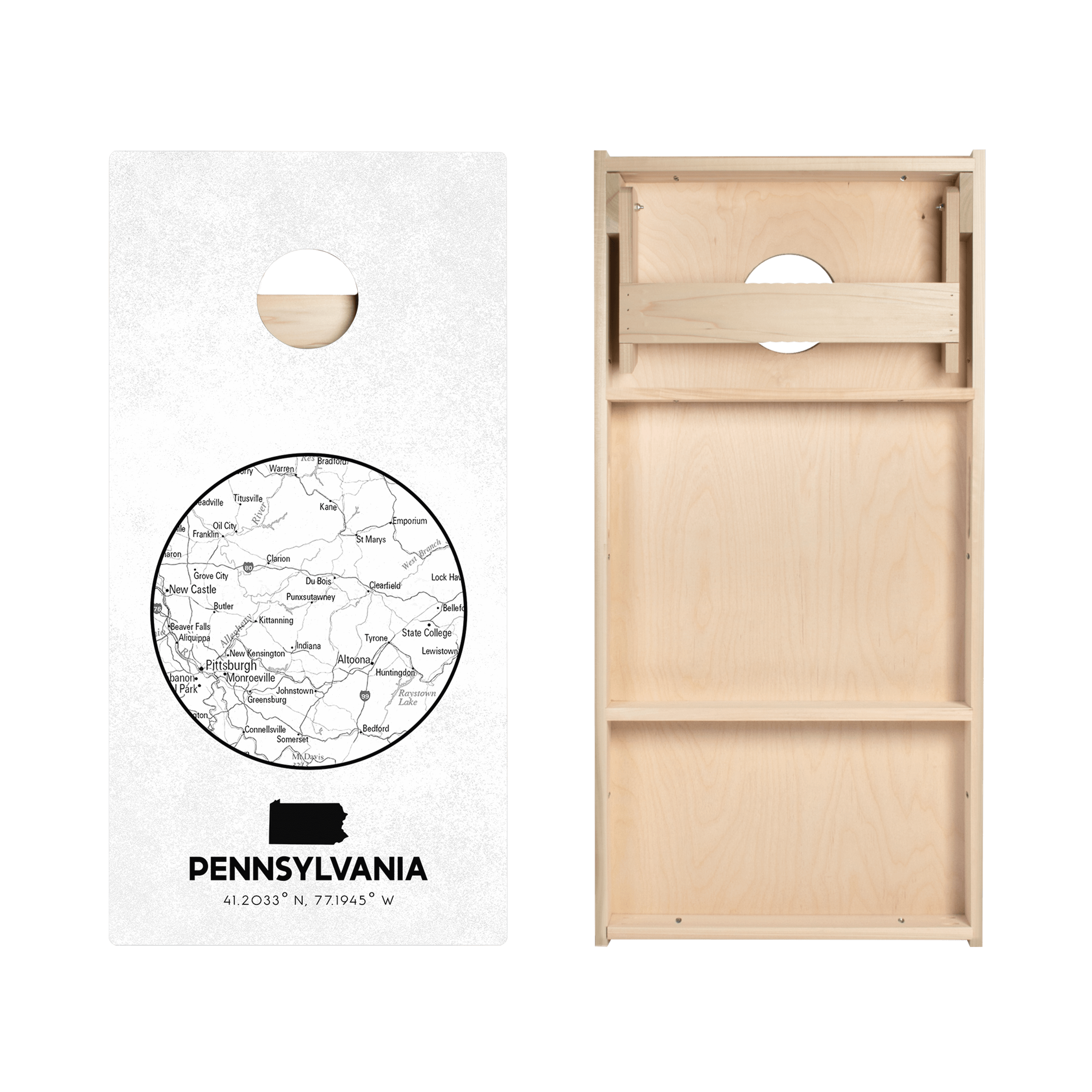 Pennsylvania State Map Star Cornhole Boards