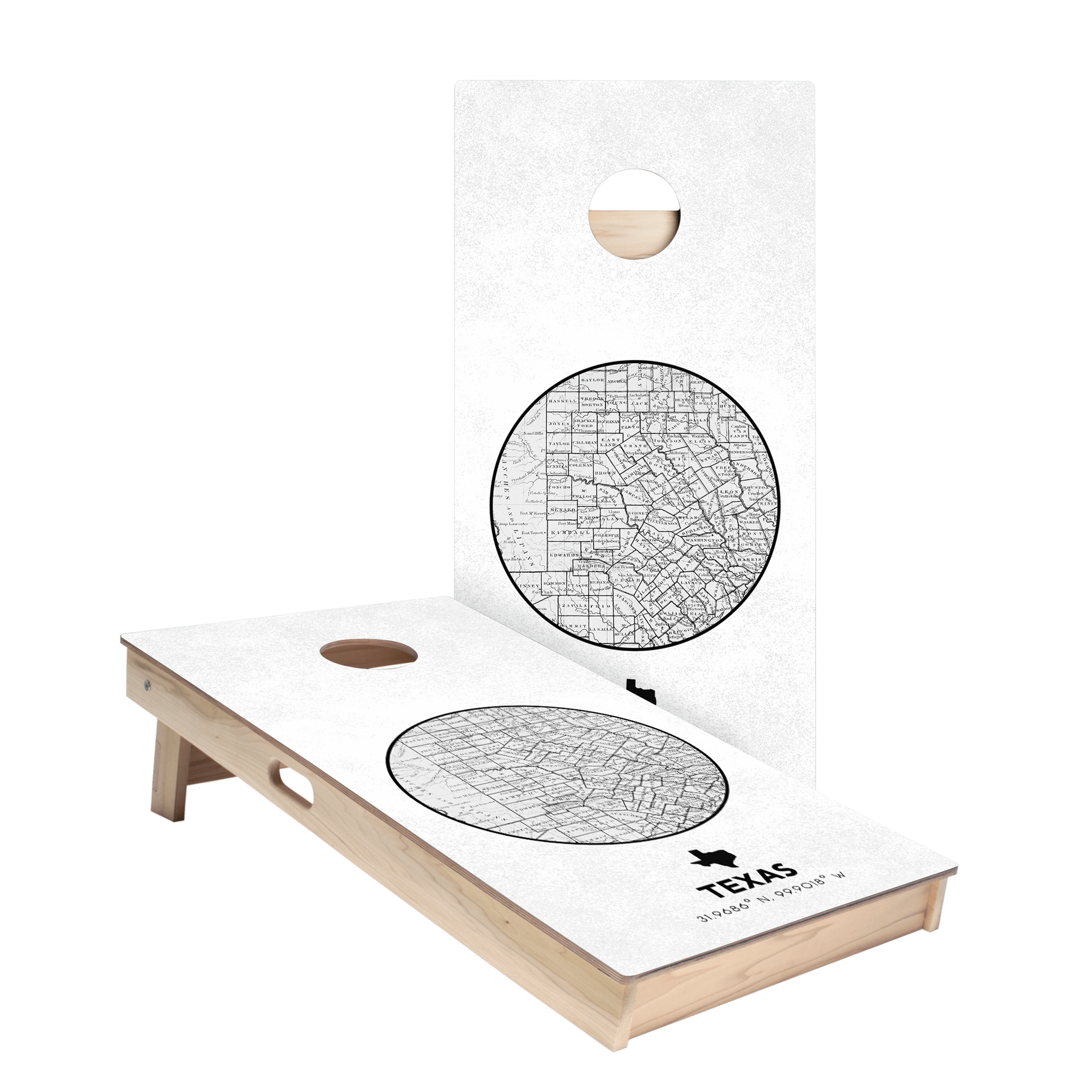 Texas State Map Star Cornhole Boards