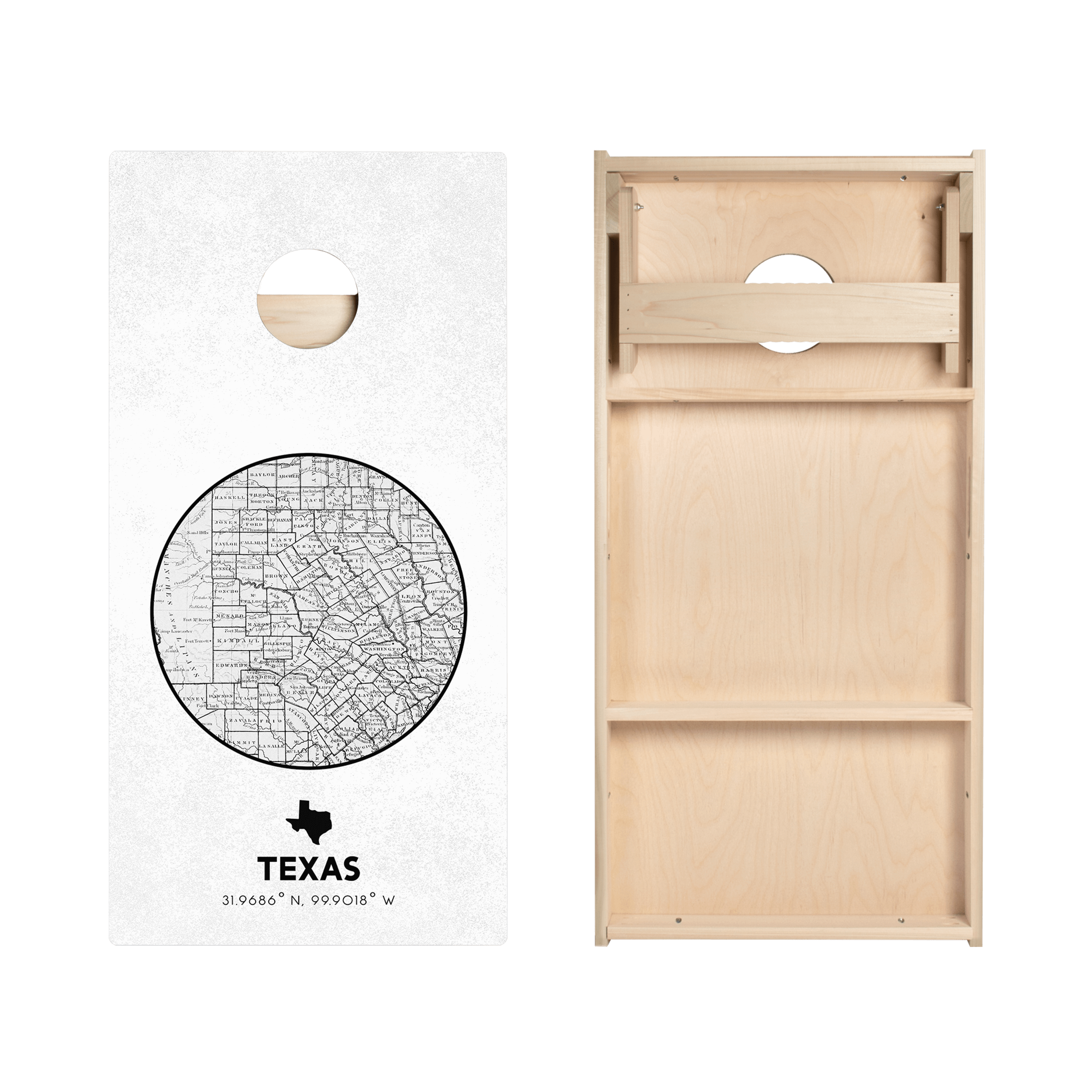 Texas State Map Star Cornhole Boards