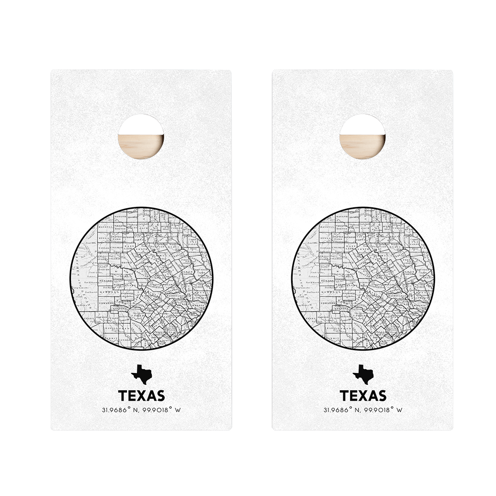 Texas State Map Star Cornhole Boards