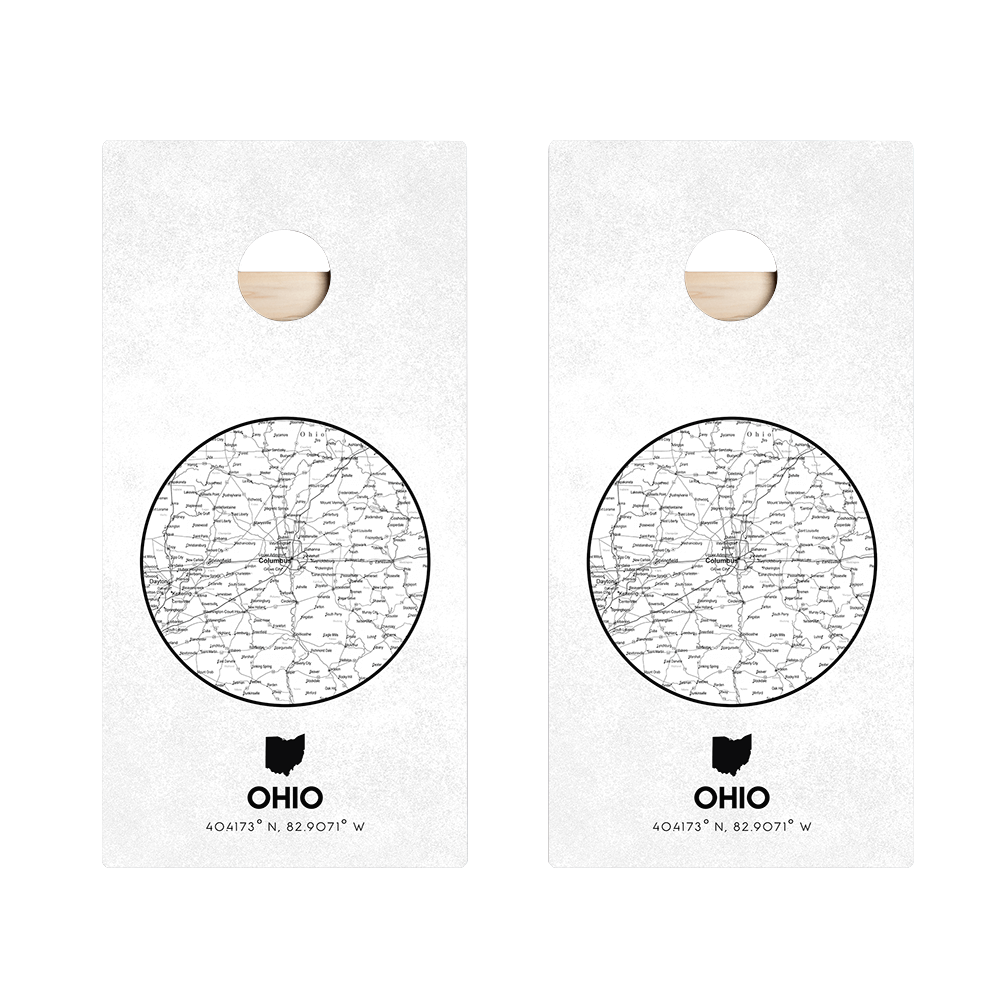 Ohio State Map Star Cornhole Boards