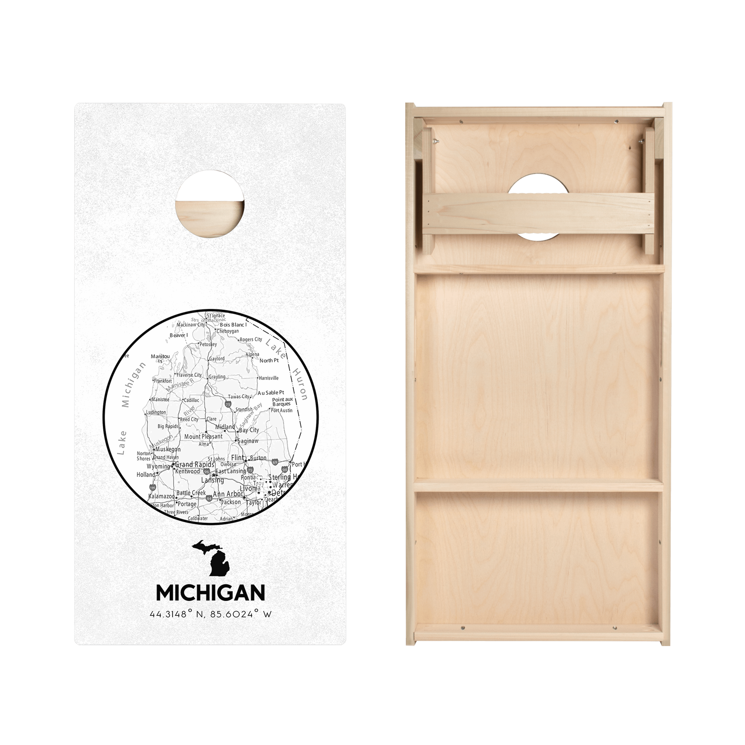Michigan State Map Star Cornhole Boards