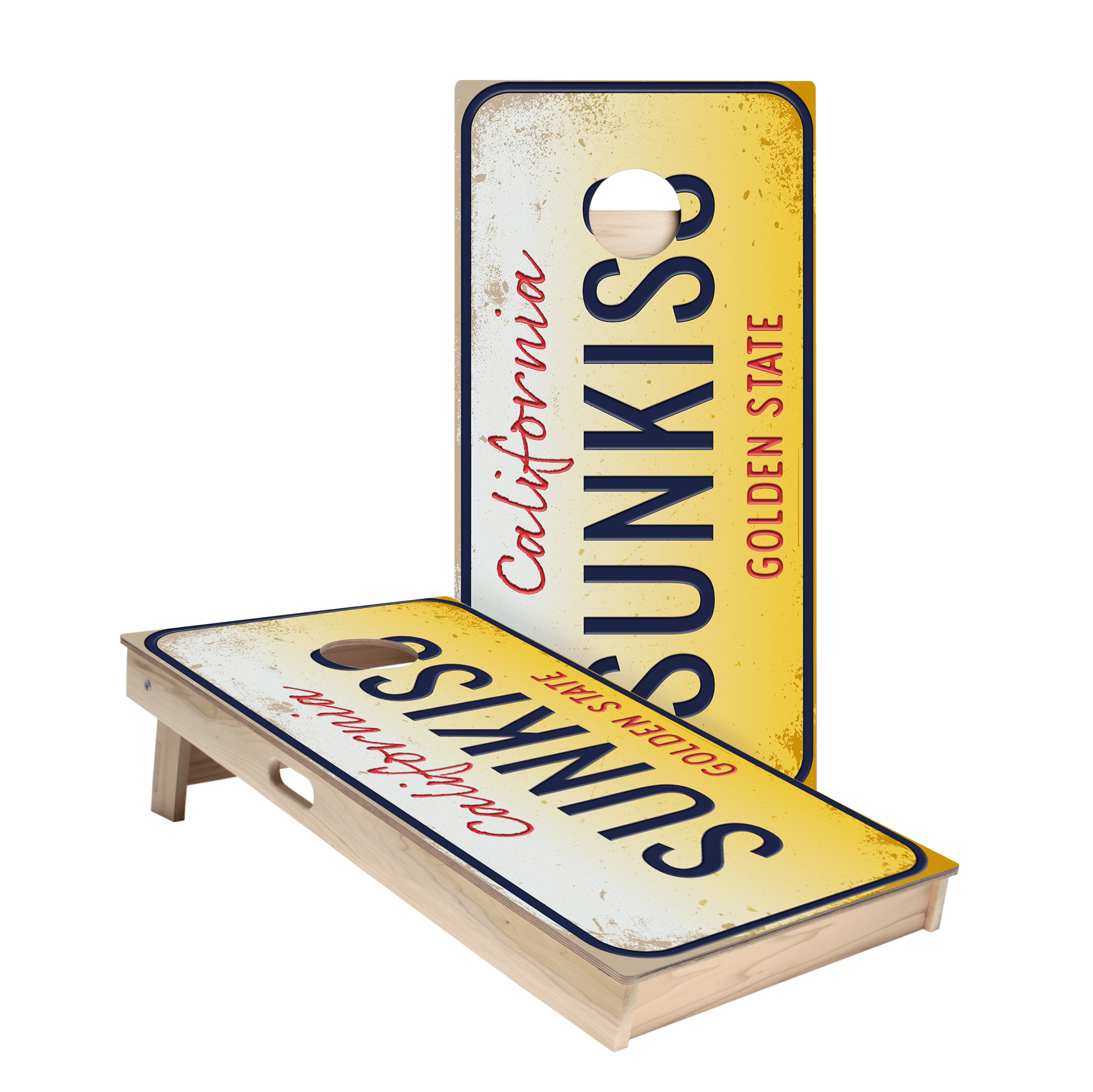 Home State License Plate California Star Cornhole Boards