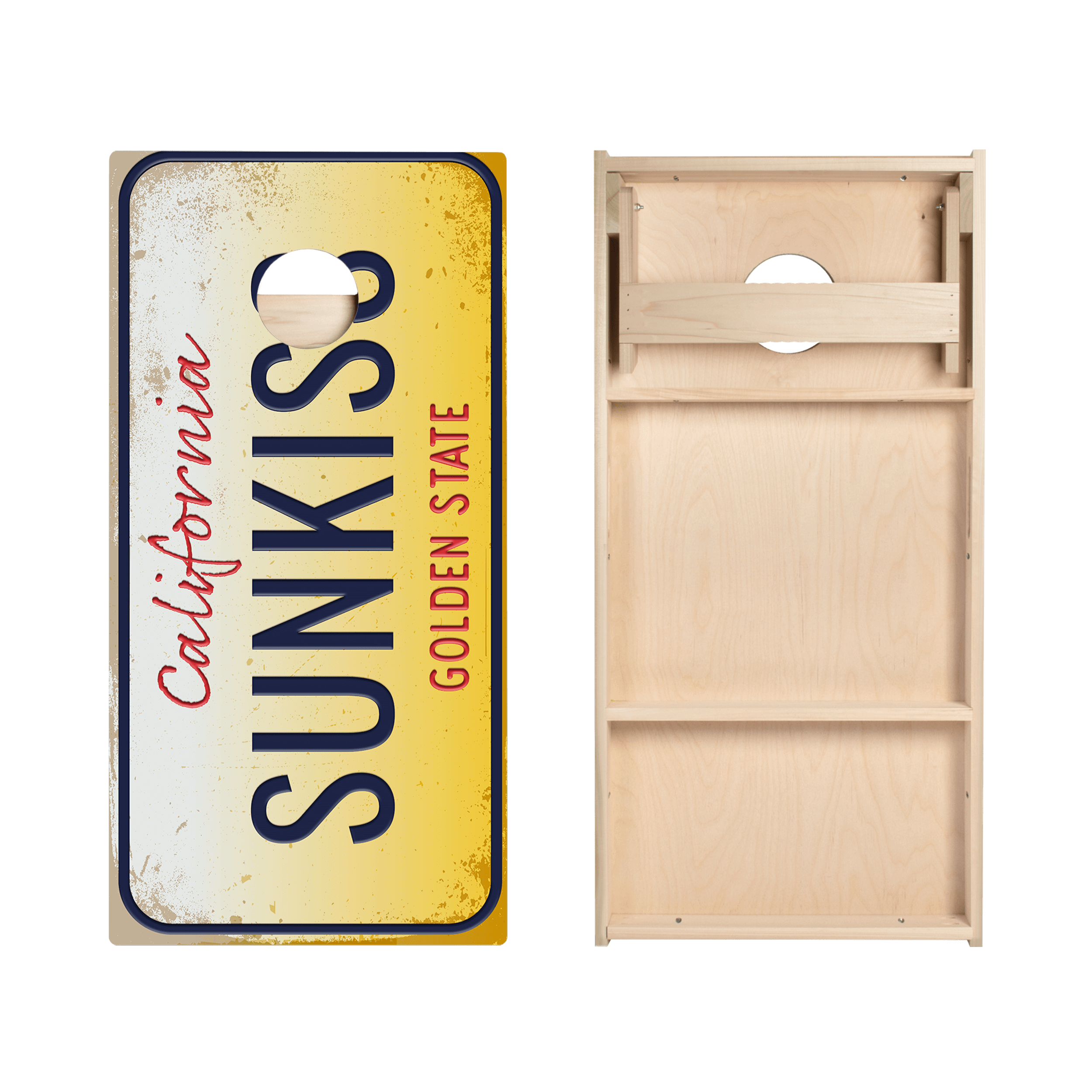 Home State License Plate California Star Cornhole Boards