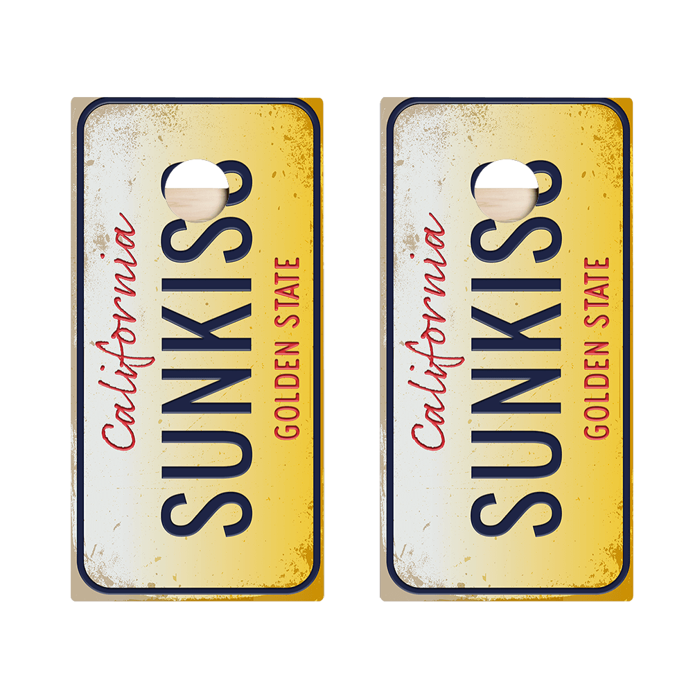 Home State License Plate California Star Cornhole Boards