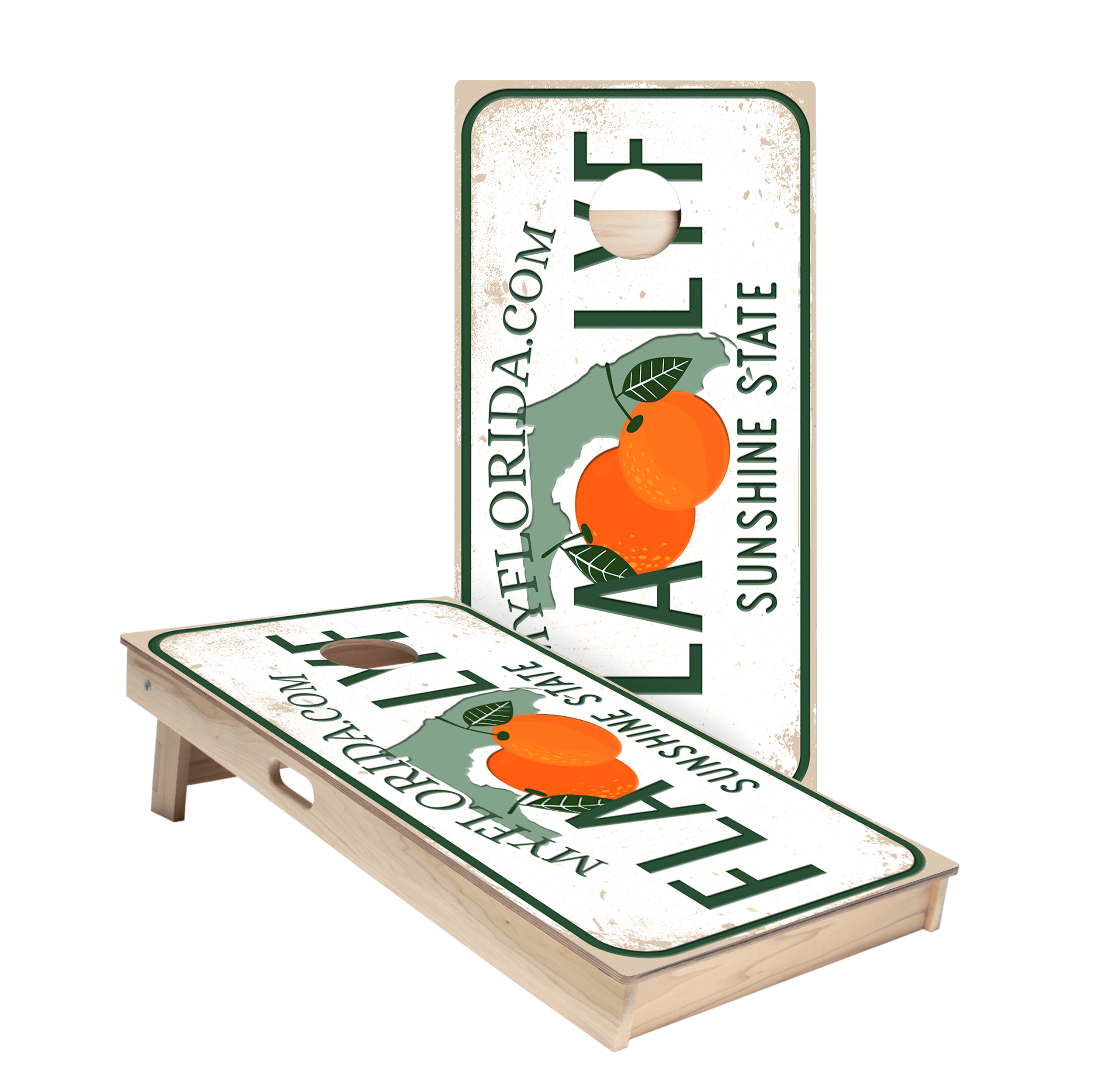 Home State License Plate Florida Star Cornhole Boards