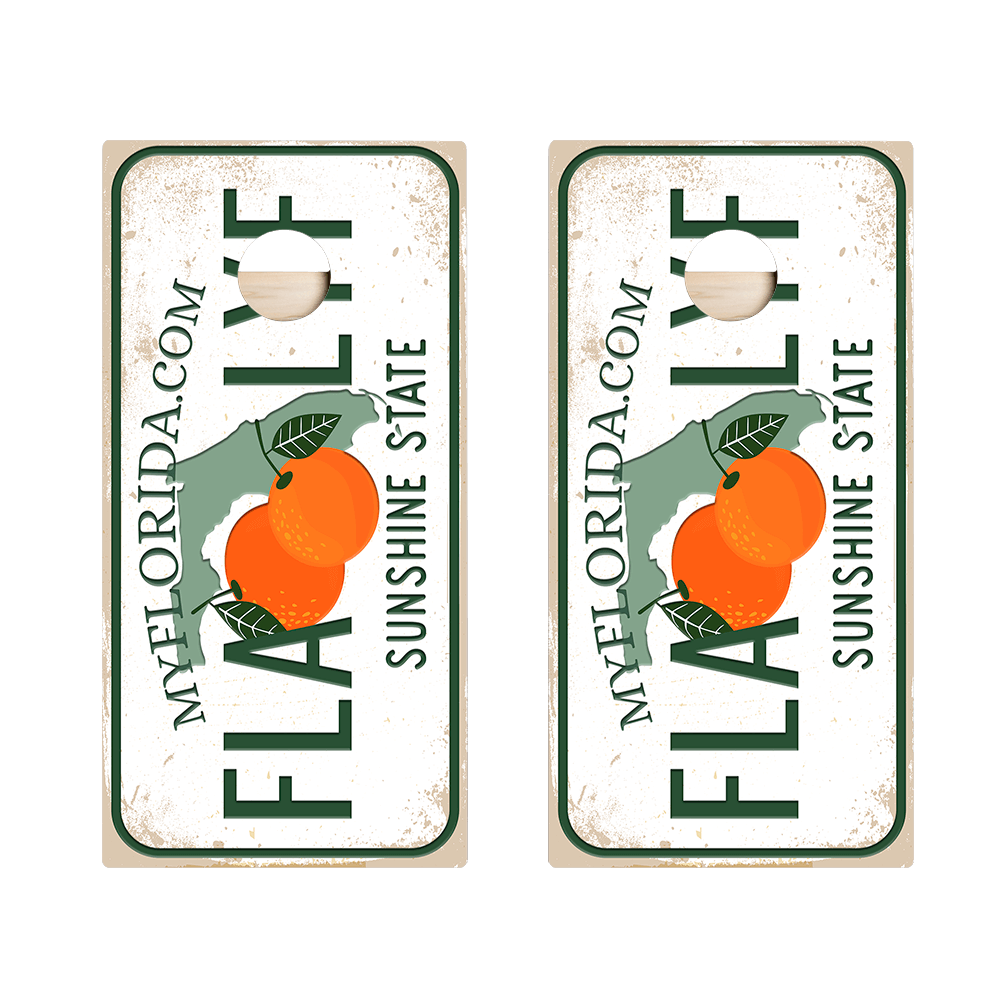 Home State License Plate Florida Star Cornhole Boards