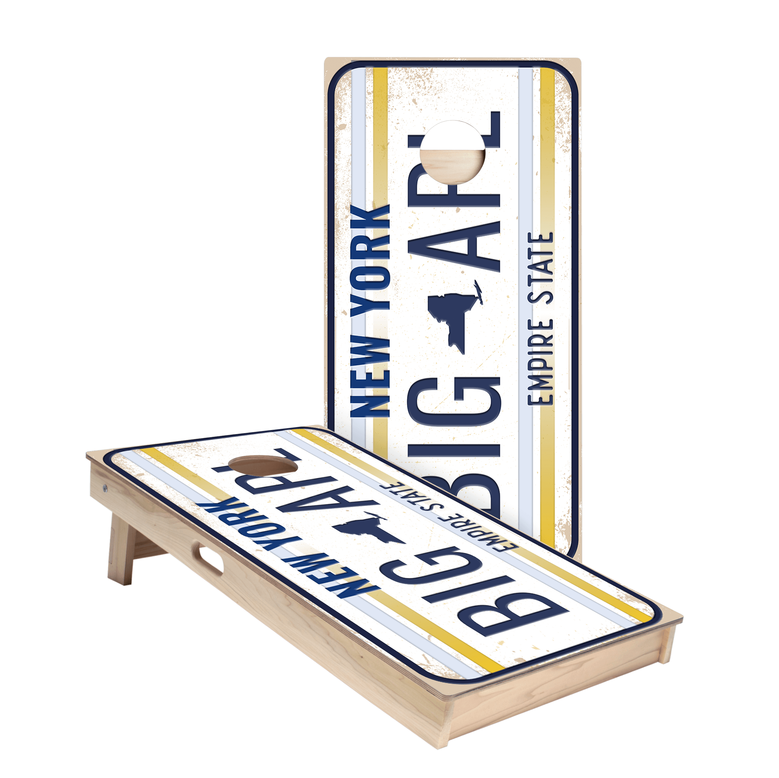 Home State License Plate New York Star Cornhole Boards