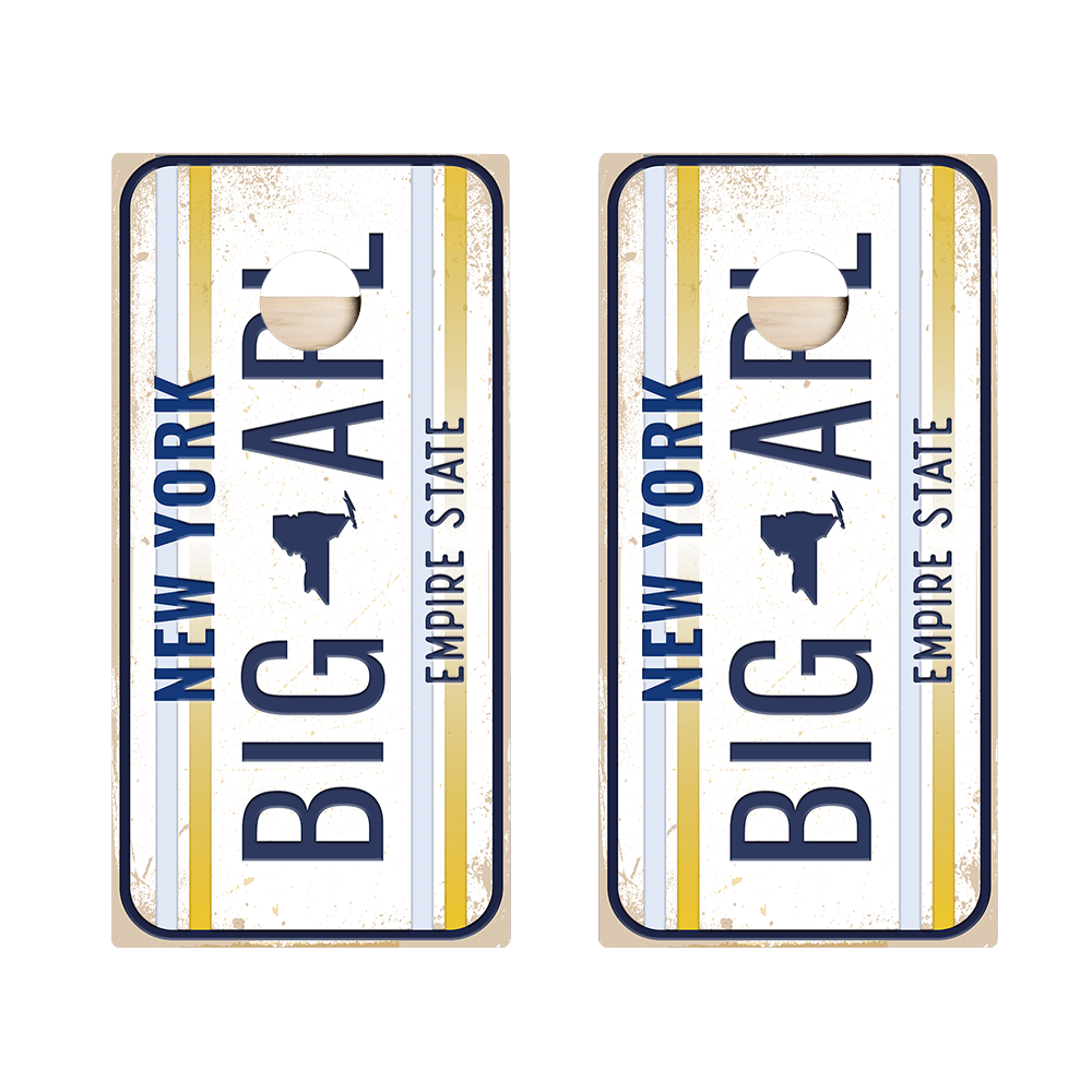 Home State License Plate New York Star Cornhole Boards