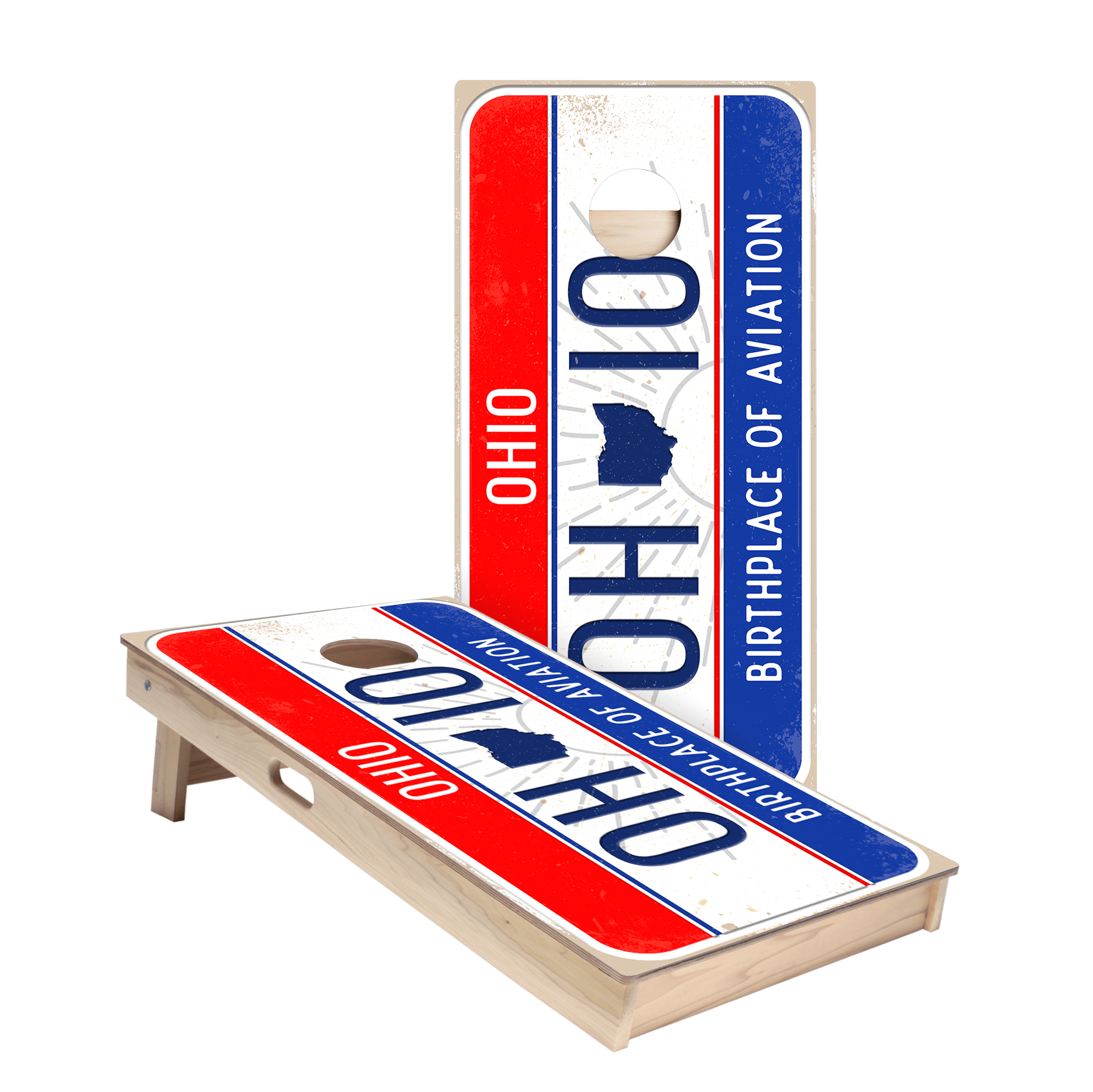 Home State License Plate Ohio Star Cornhole Boards