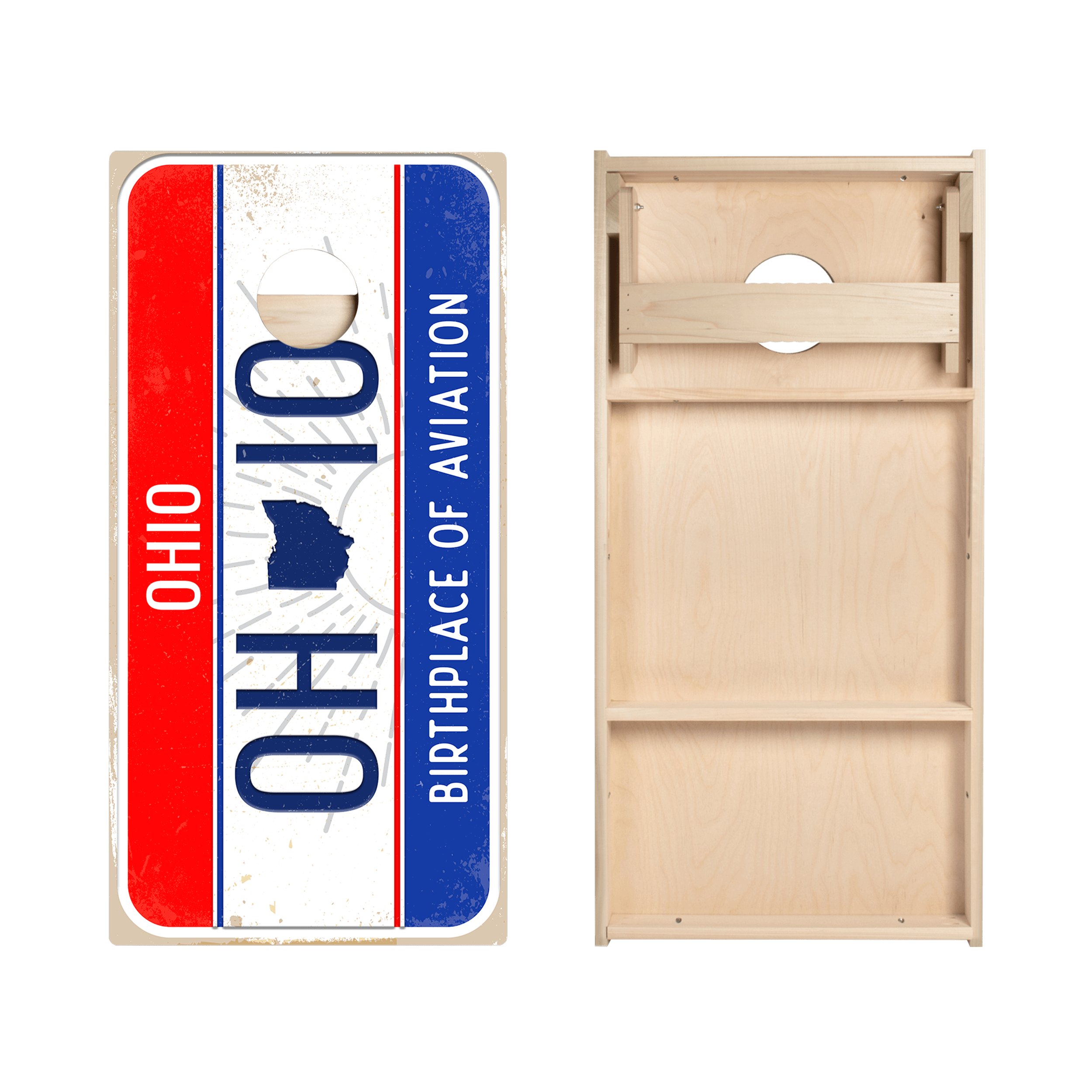 Home State License Plate Ohio Star Cornhole Boards