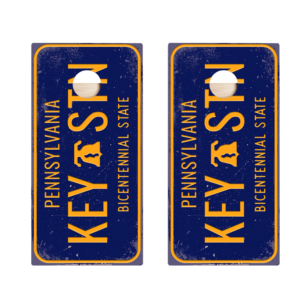 Home State License Plate Pennsylvania Star Cornhole Boards