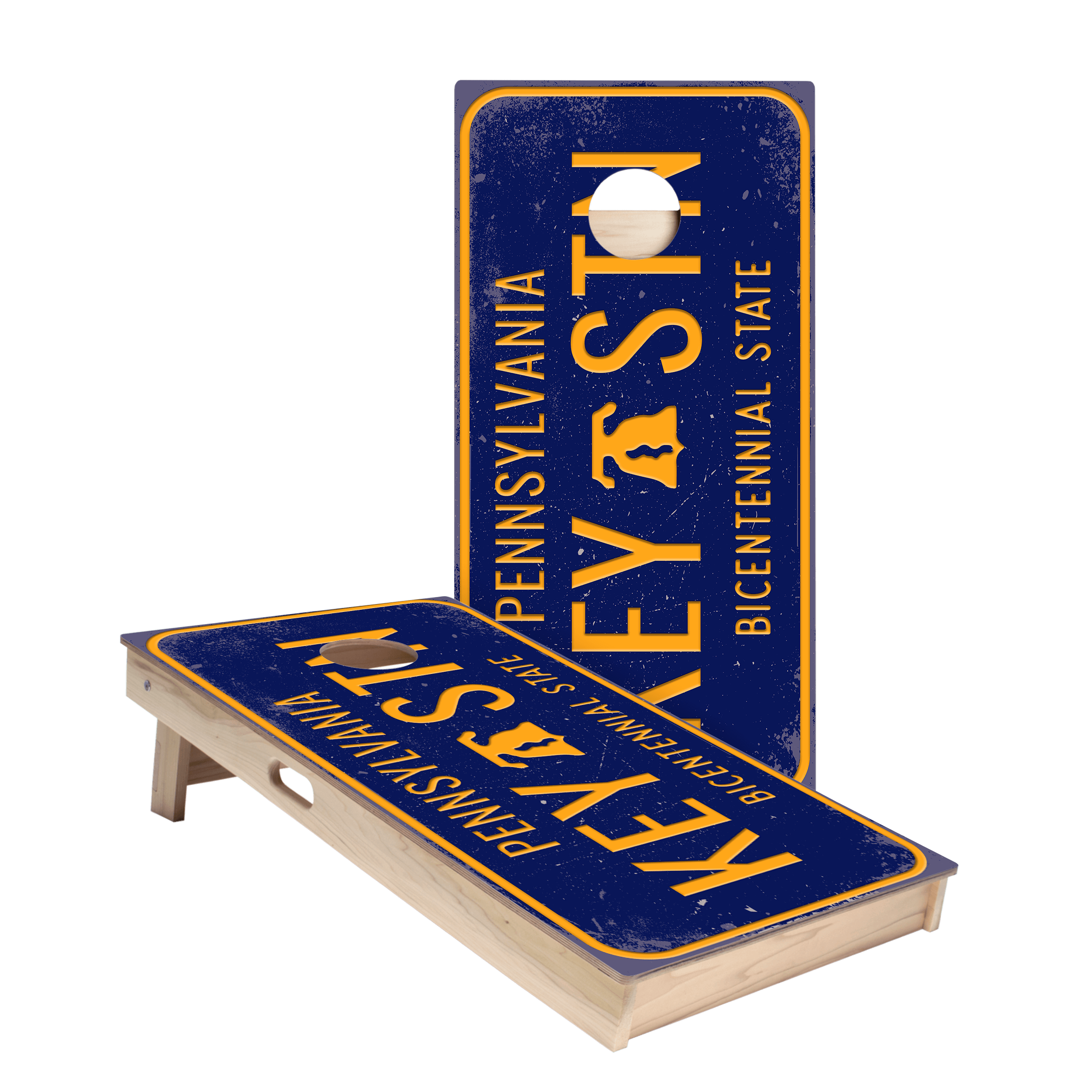 Home State License Plate Pennsylvania Star Cornhole Boards