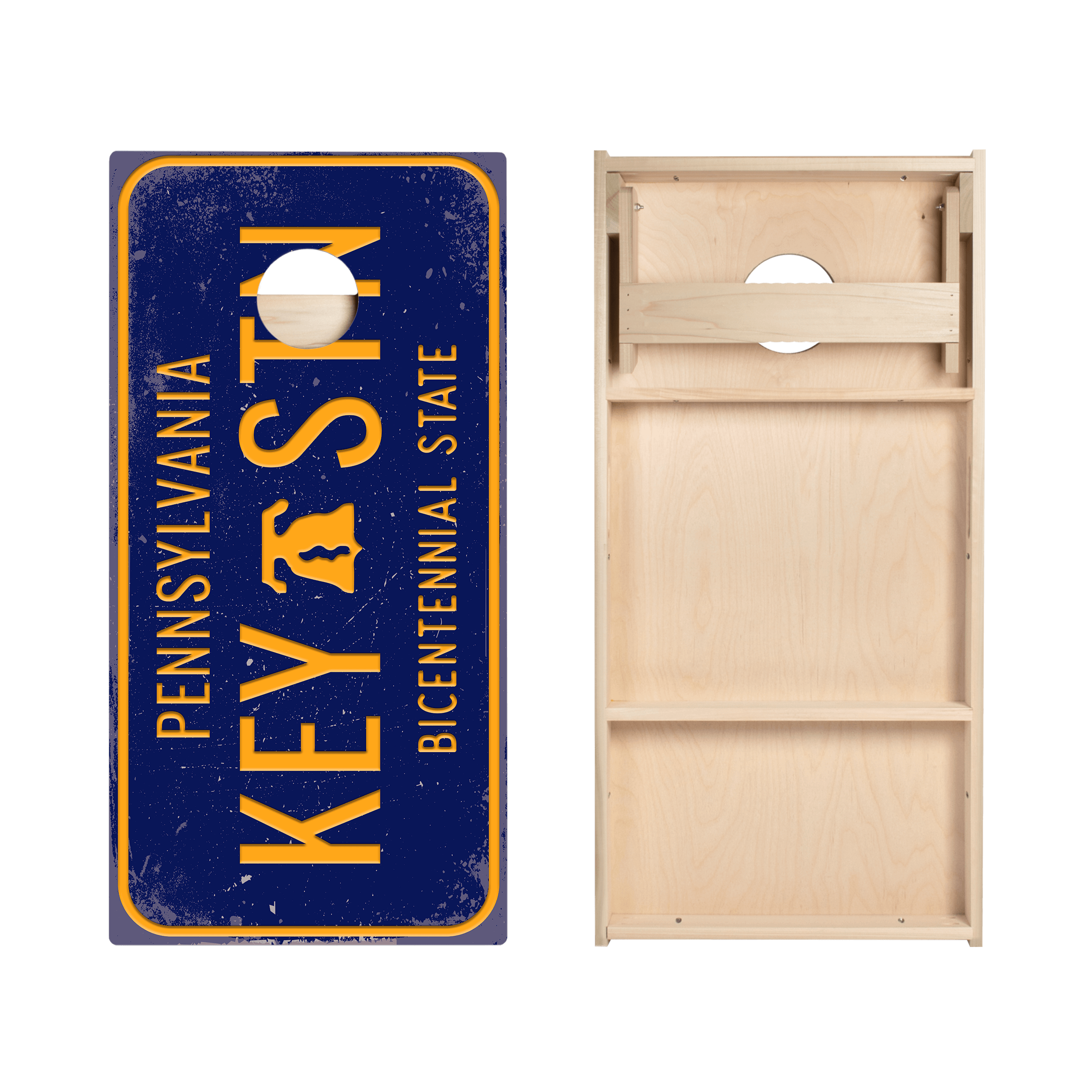 Home State License Plate Pennsylvania Star Cornhole Boards