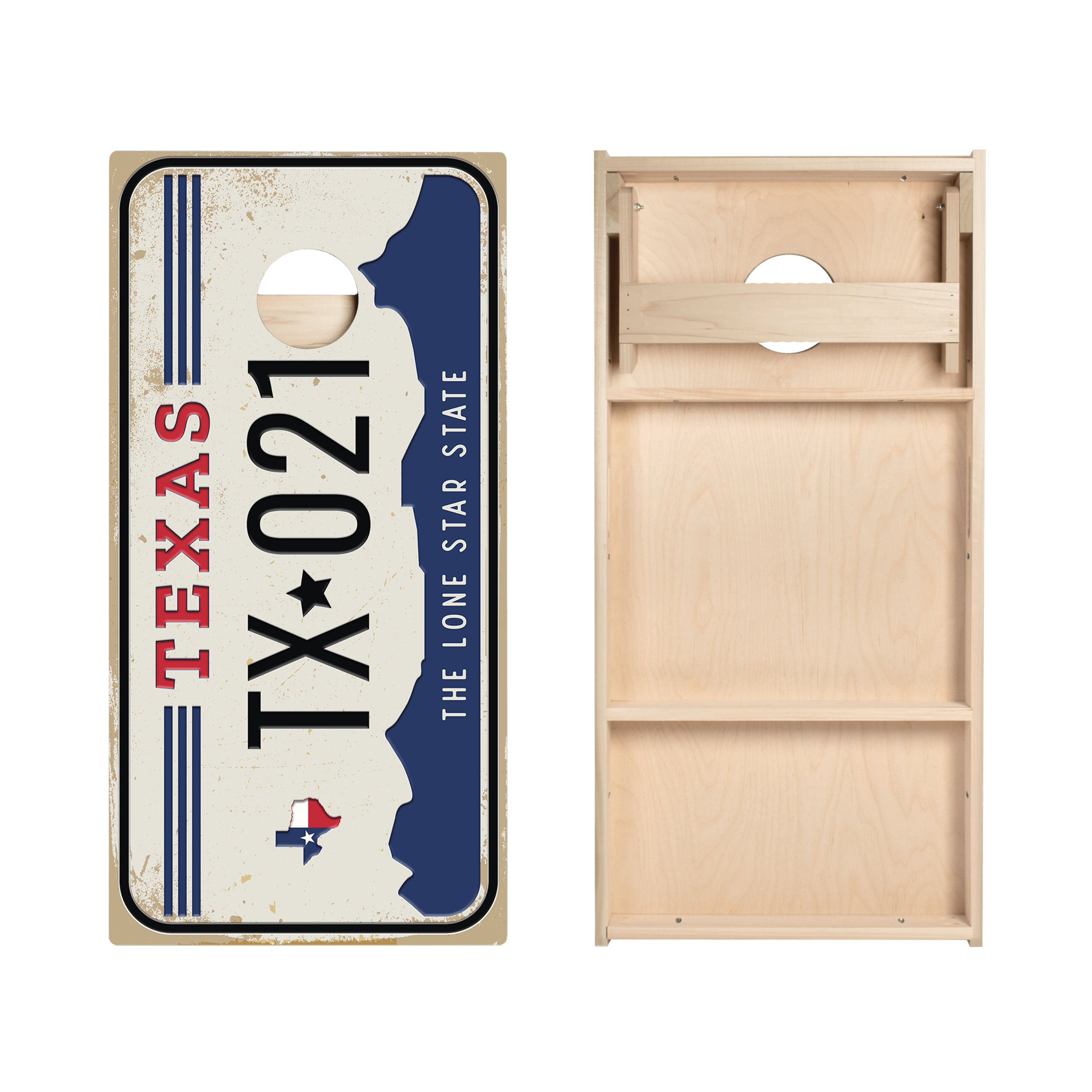 Home State License Plate Texas Star Cornhole Boards