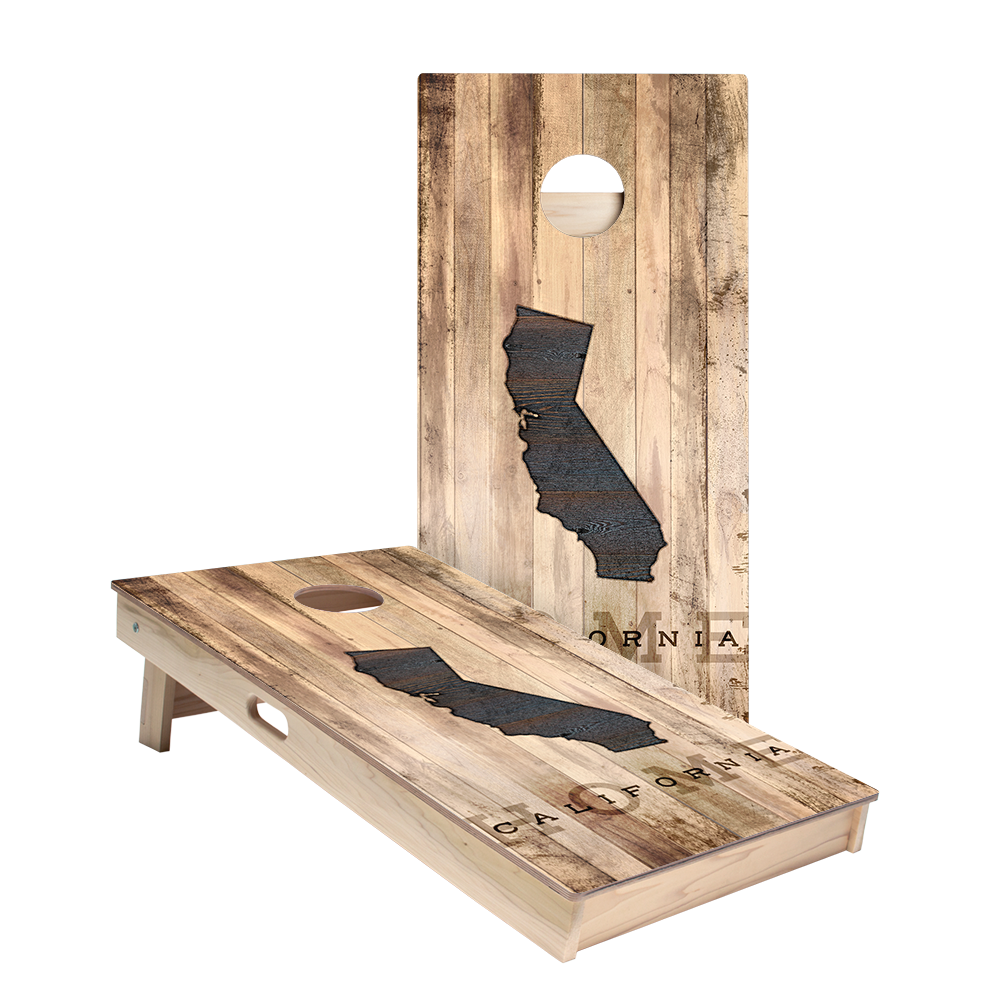 Home State Rustic Wood California Star Cornhole Boards