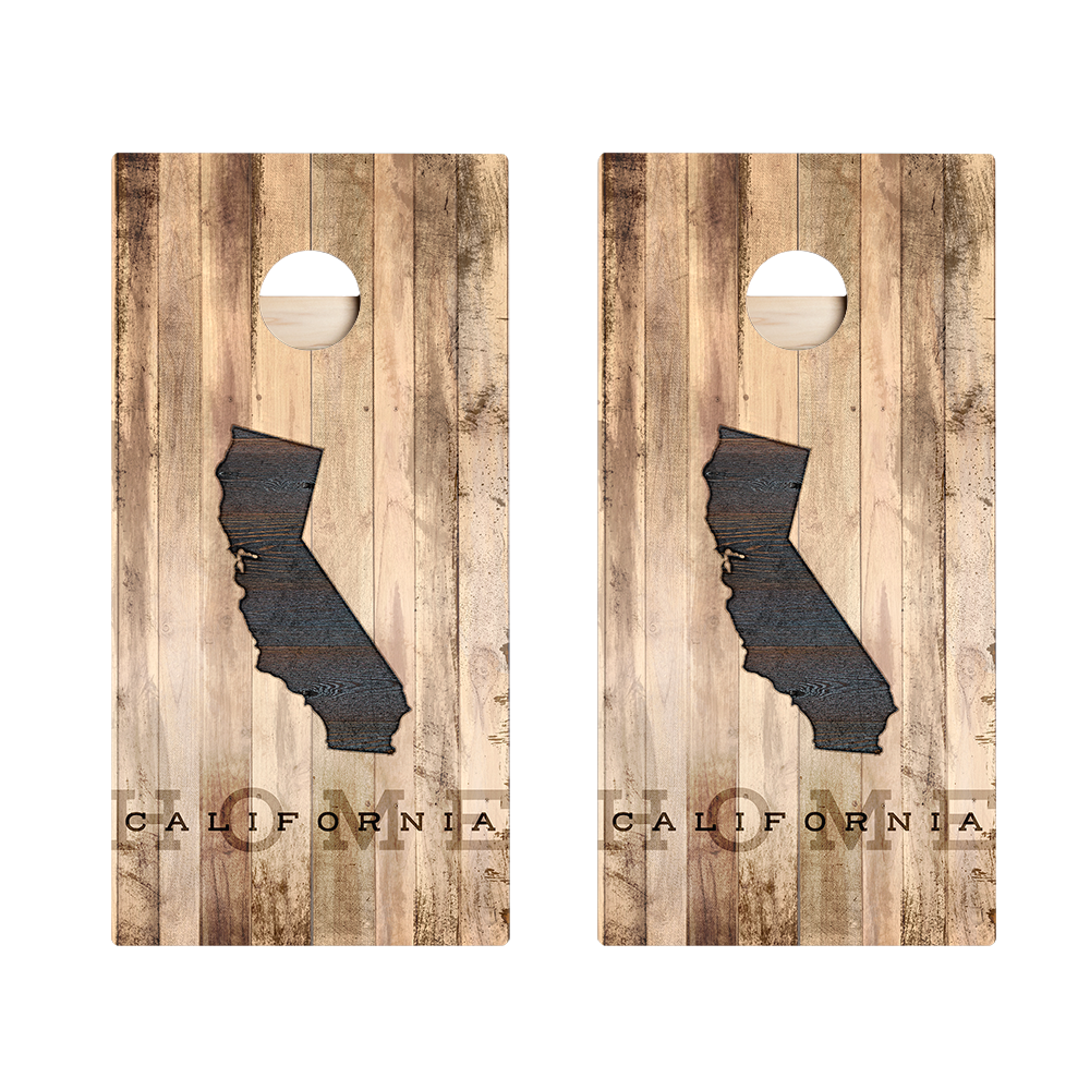 Home State Rustic Wood California Star Cornhole Boards