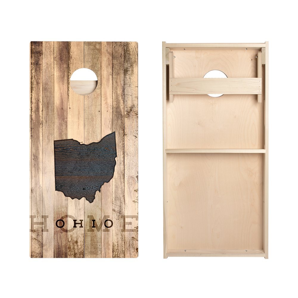 Home State Rustic Wood Ohio Star Cornhole Boards