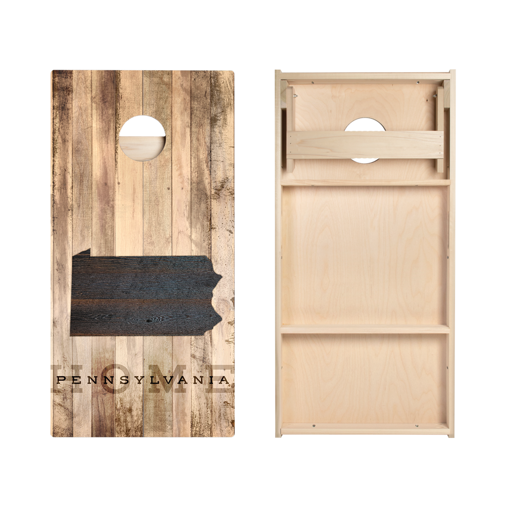 Home State Rustic Wood Pennsylvania Star Cornhole Boards
