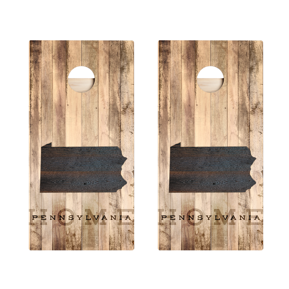 Home State Rustic Wood Pennsylvania Star Cornhole Boards