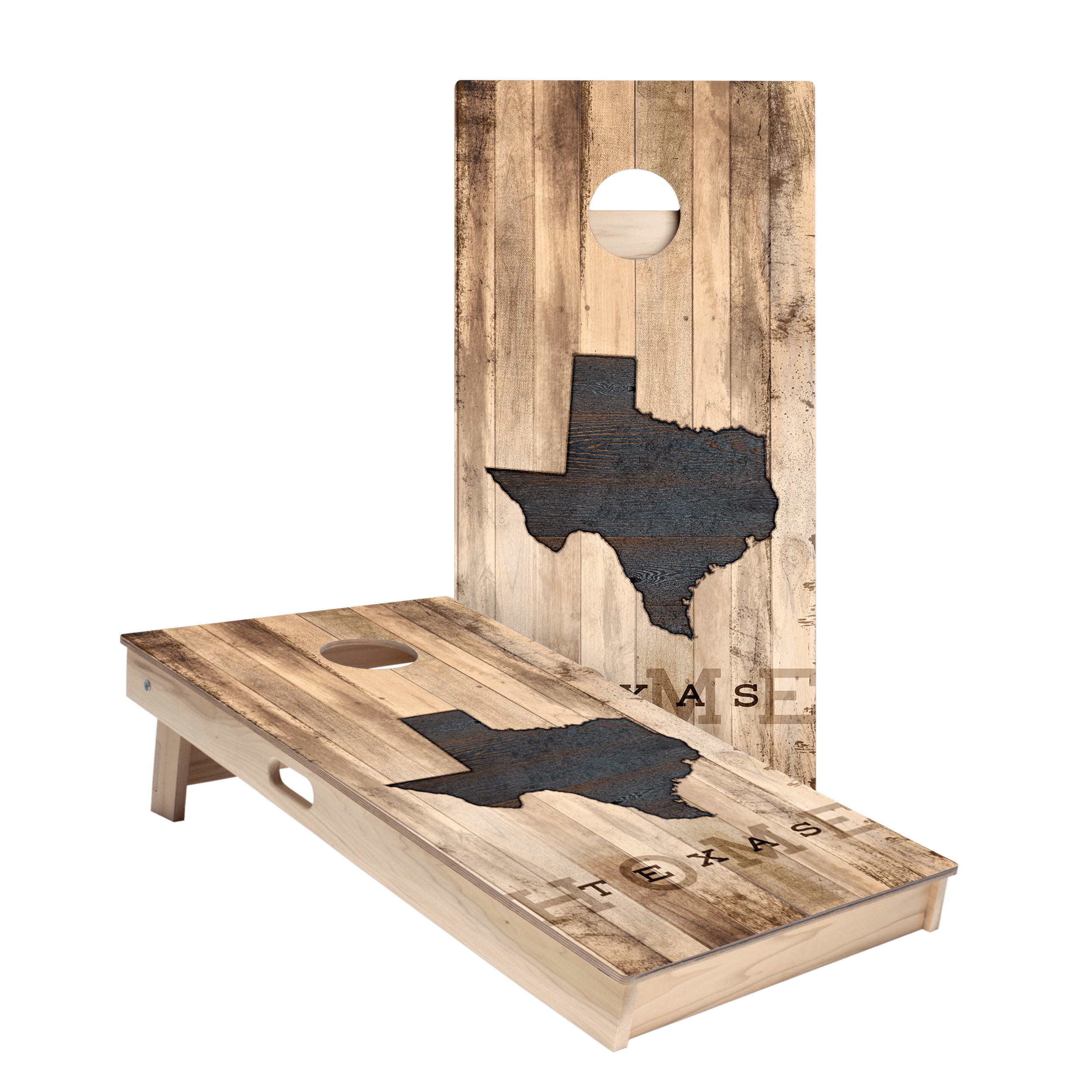 Home State Rustic Wood Texas Star Cornhole Boards