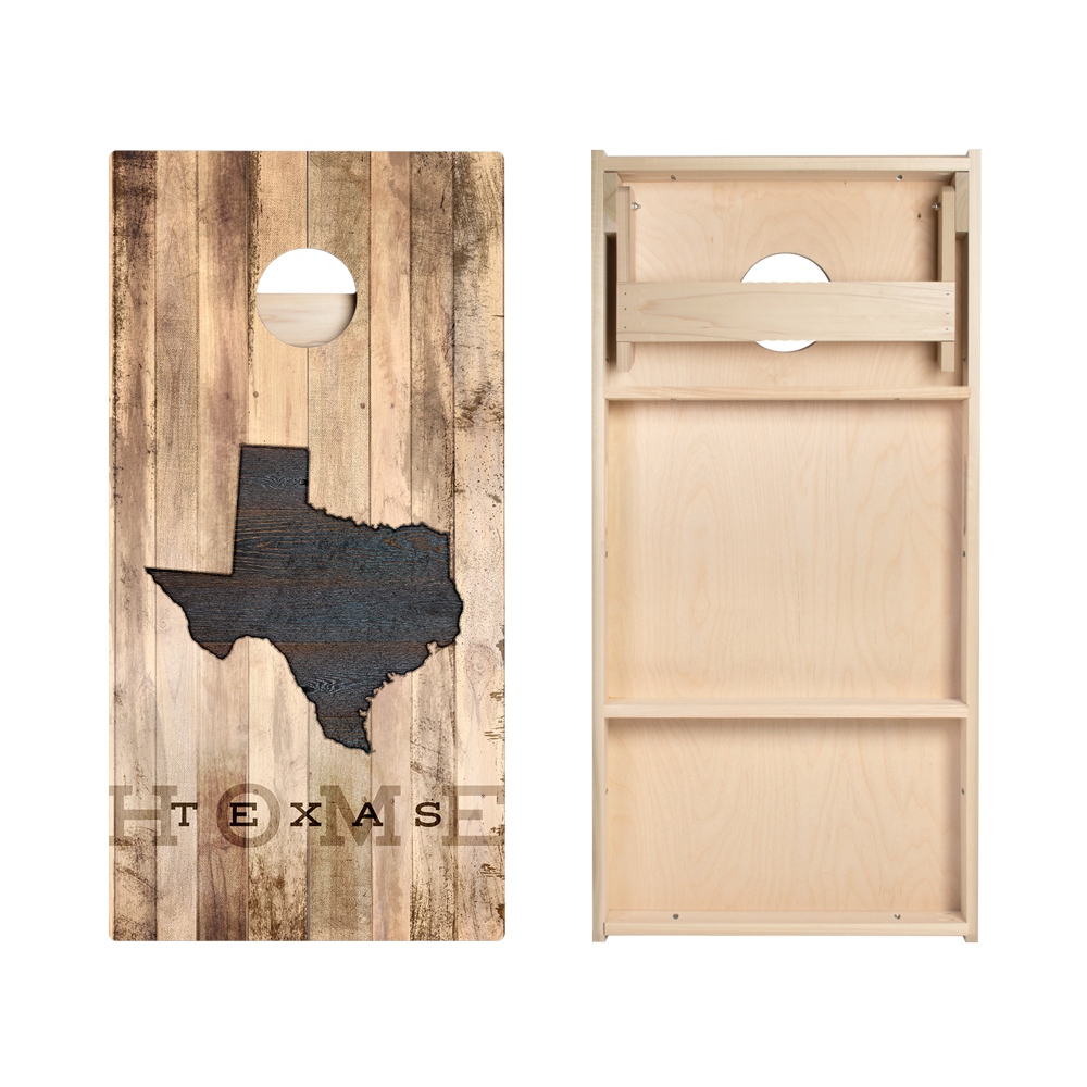 Home State Rustic Wood Texas Star Cornhole Boards