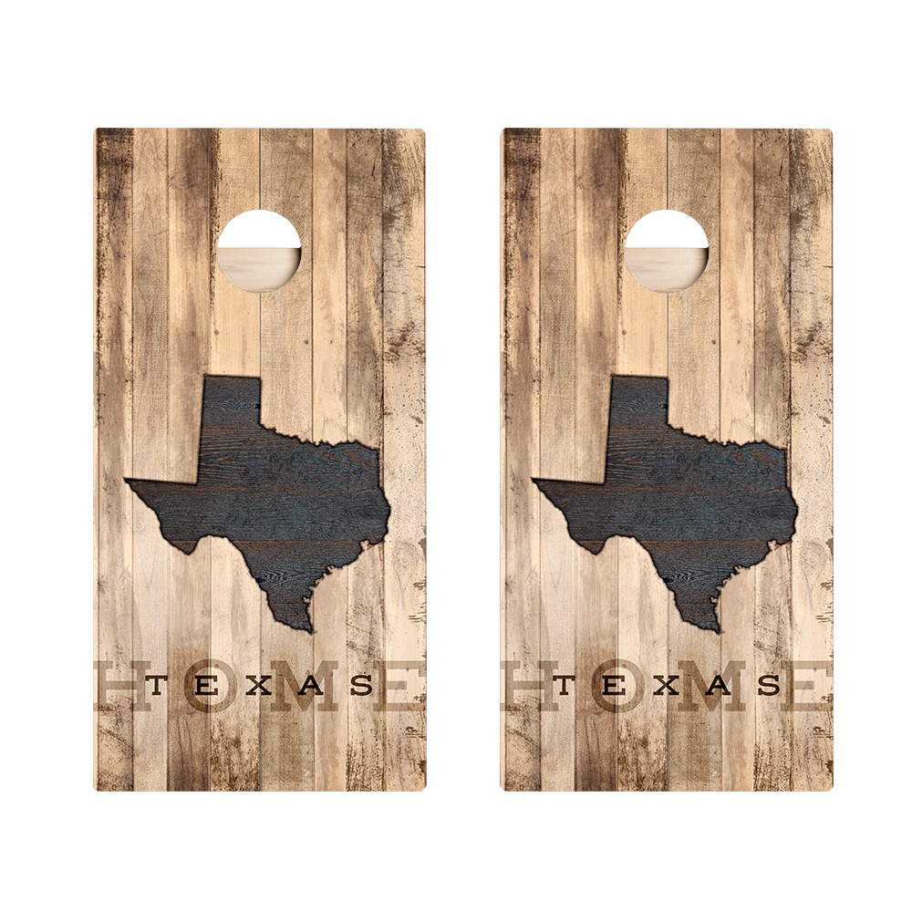 Home State Rustic Wood Texas Star Cornhole Boards