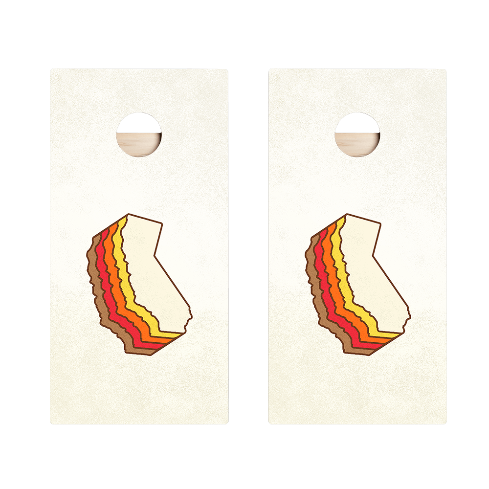 Retro California Star Cornhole Boards