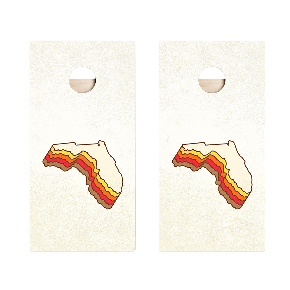 Retro Florida Star Cornhole Boards