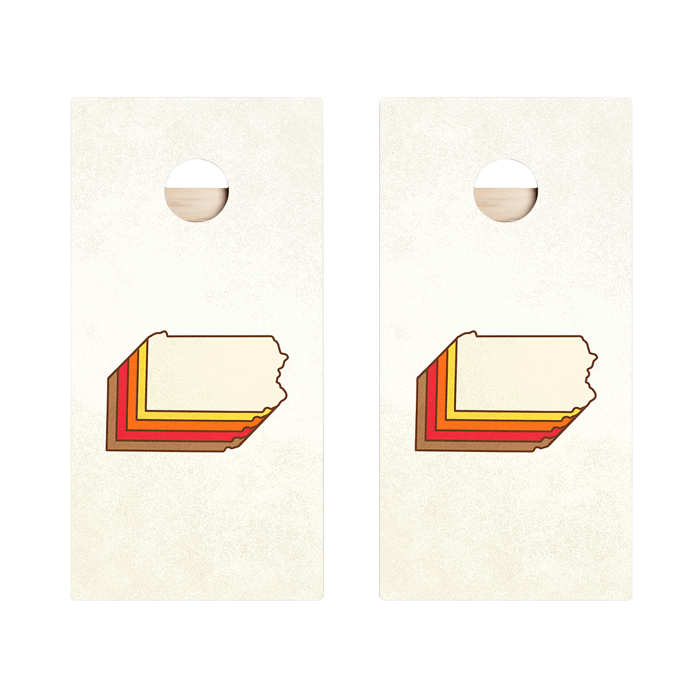 Retro Pennsylvania Star Cornhole Boards