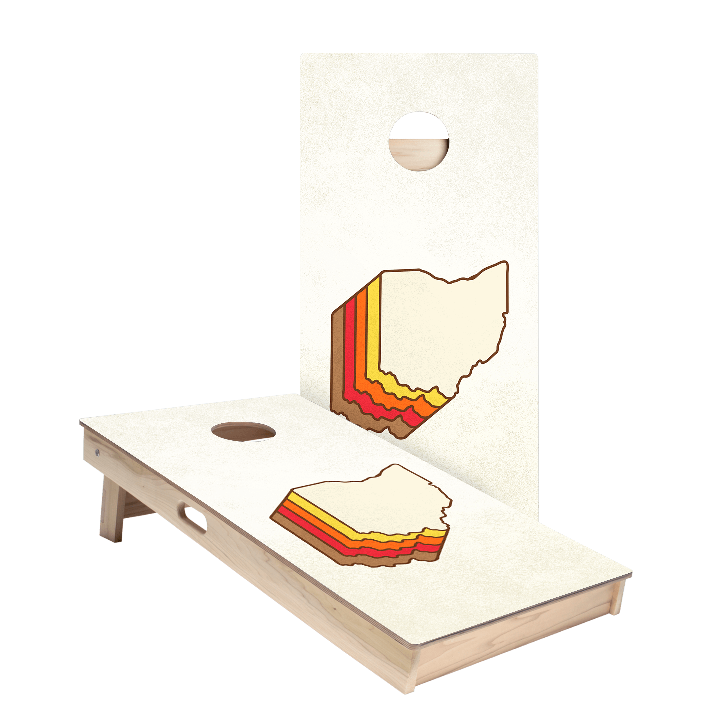 Retro Ohio Star Cornhole Boards