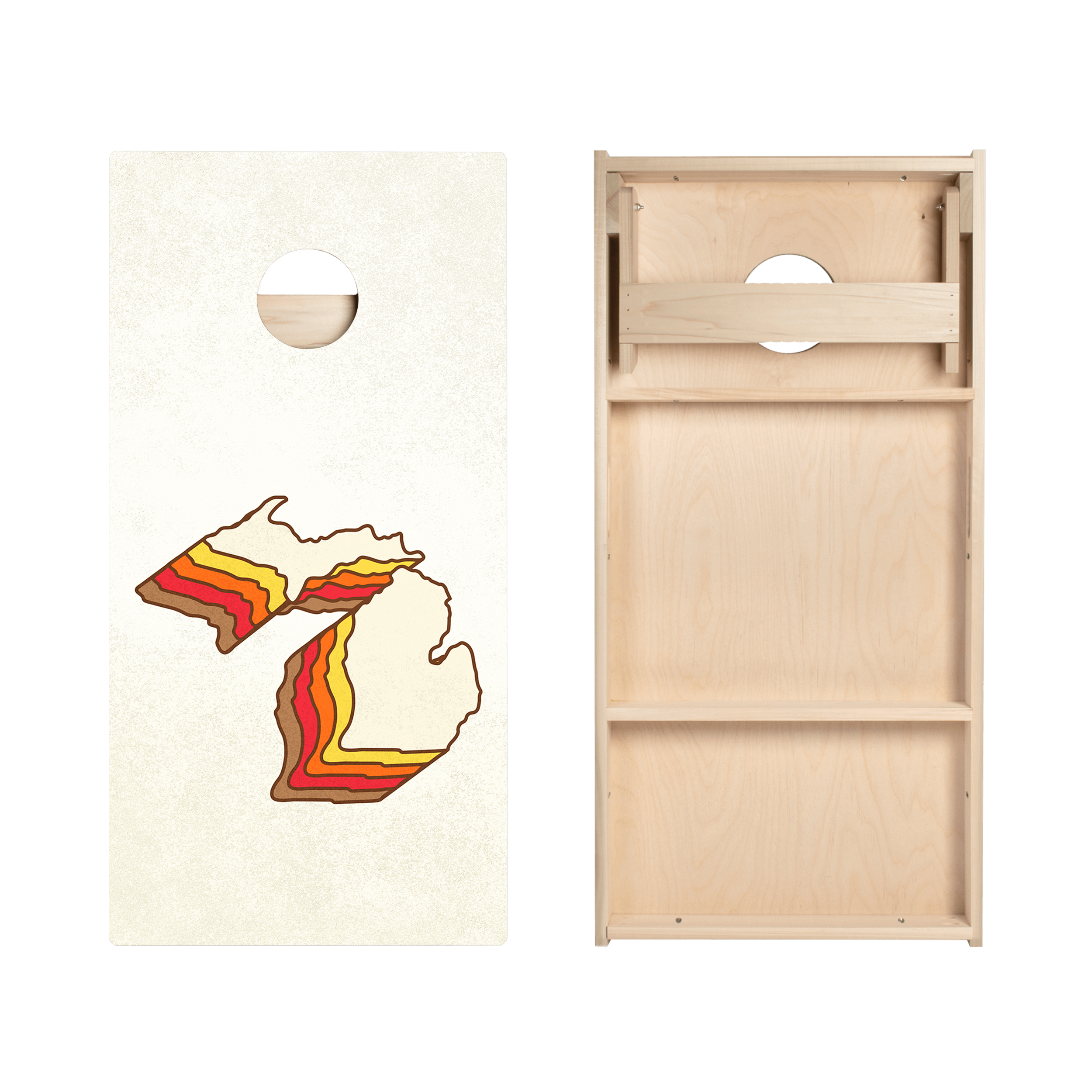 Retro Michigan Star Cornhole Boards