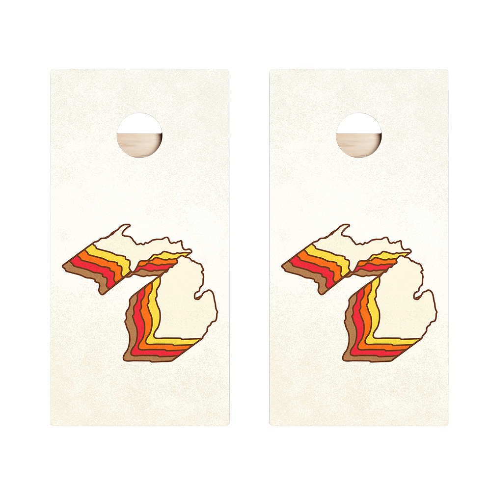 Retro Michigan Star Cornhole Boards