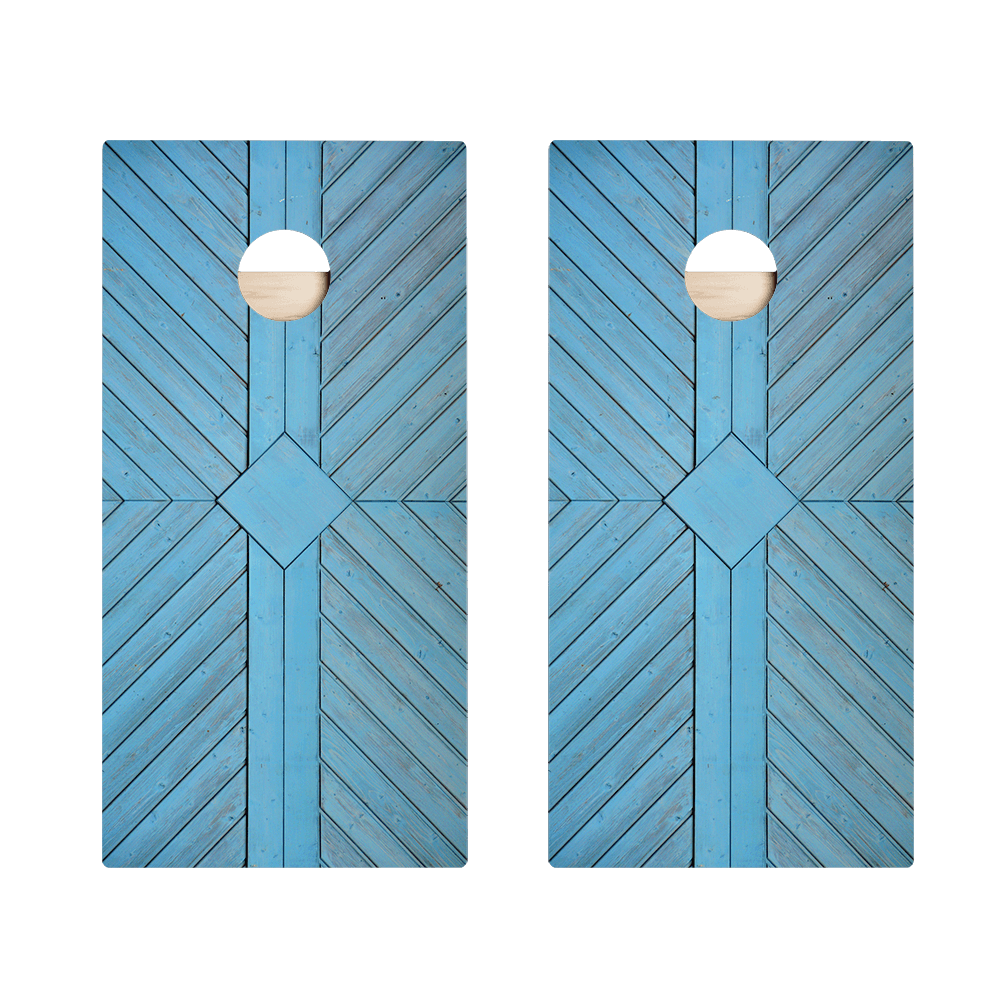 Blue Panel Wood Star Cornhole Boards