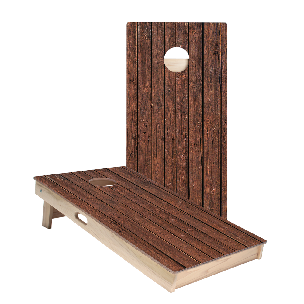 Rustic Dark Wood Star Cornhole Boards