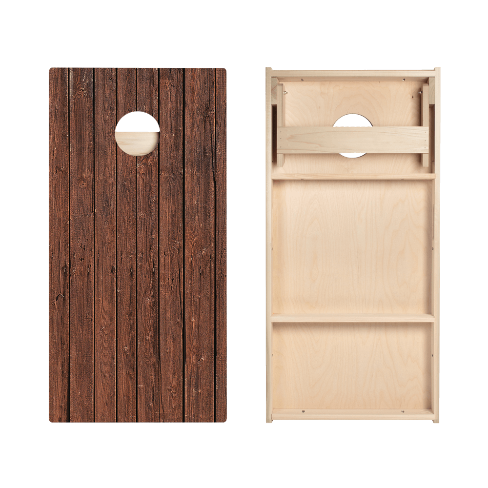 Rustic Dark Wood Star Cornhole Boards