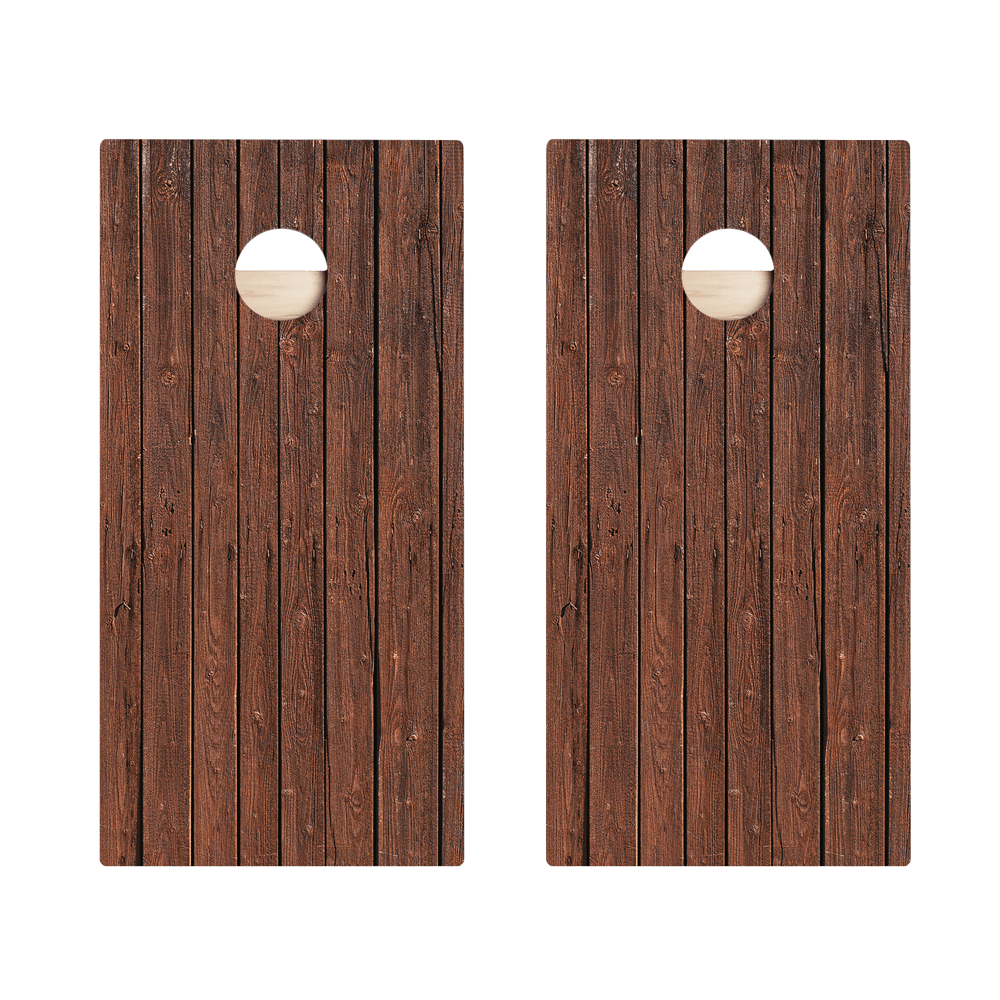 Rustic Dark Wood Star Cornhole Boards