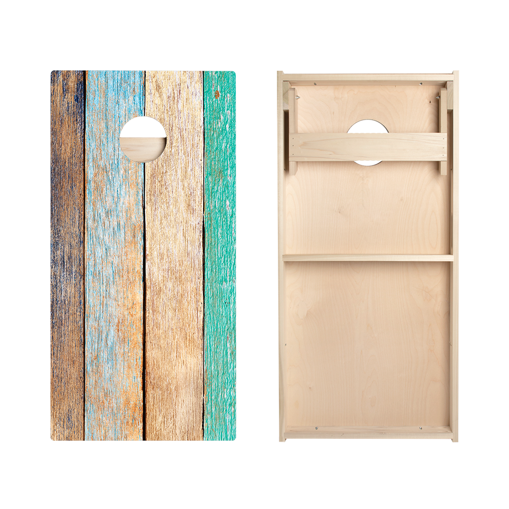 Painted Beach Wood Star Cornhole Boards