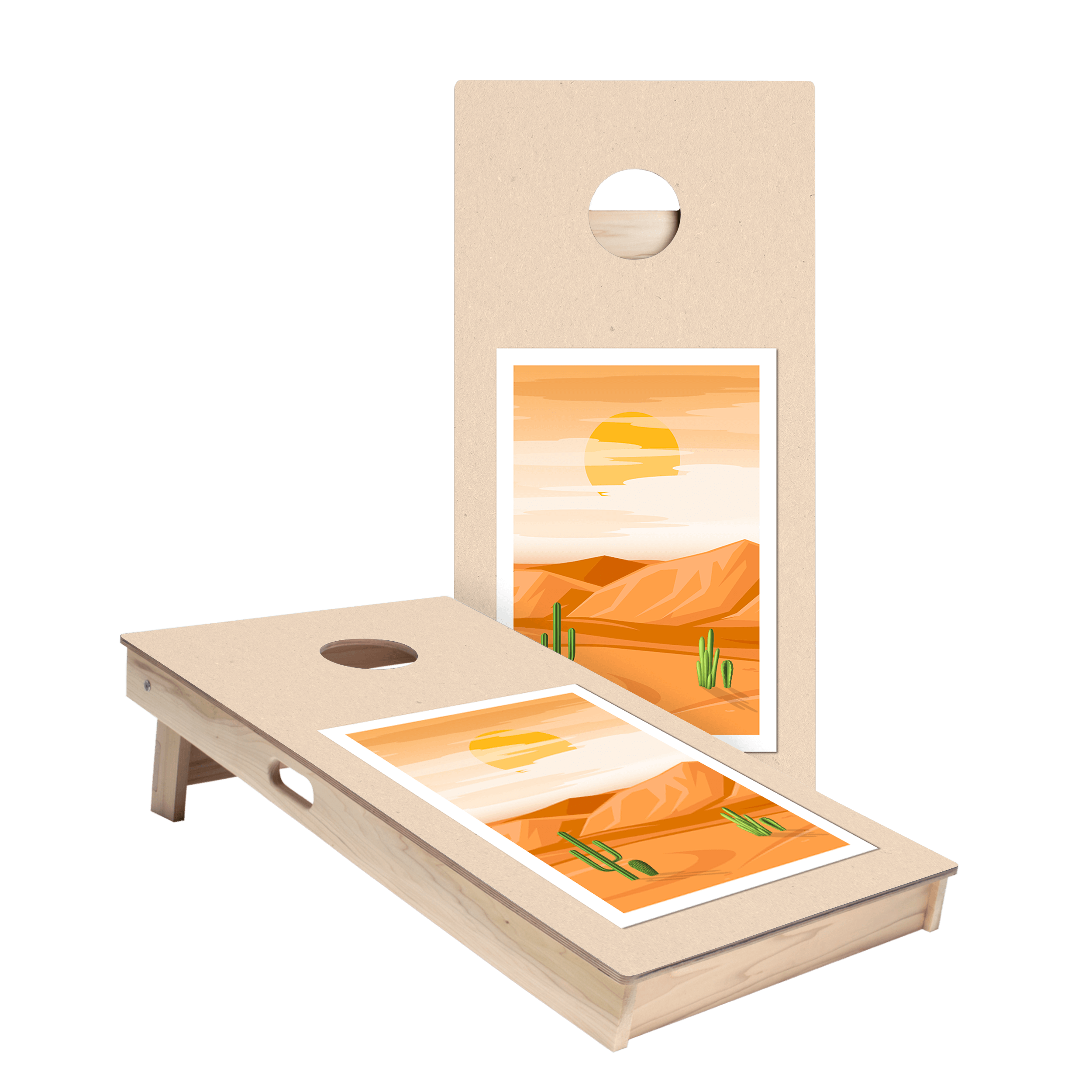 Desert Landscape Star Cornhole Boards